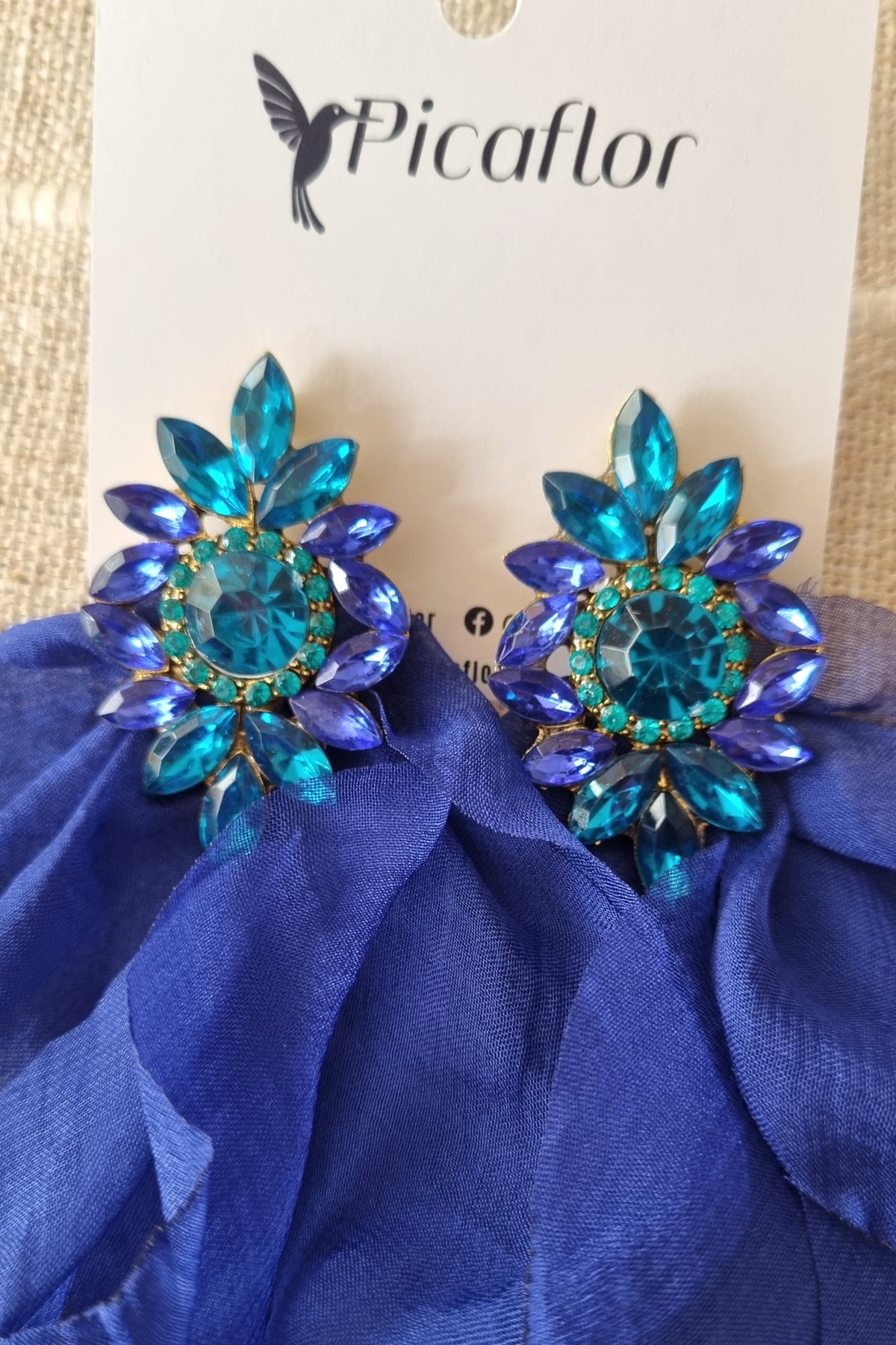 Aros plumas Azul