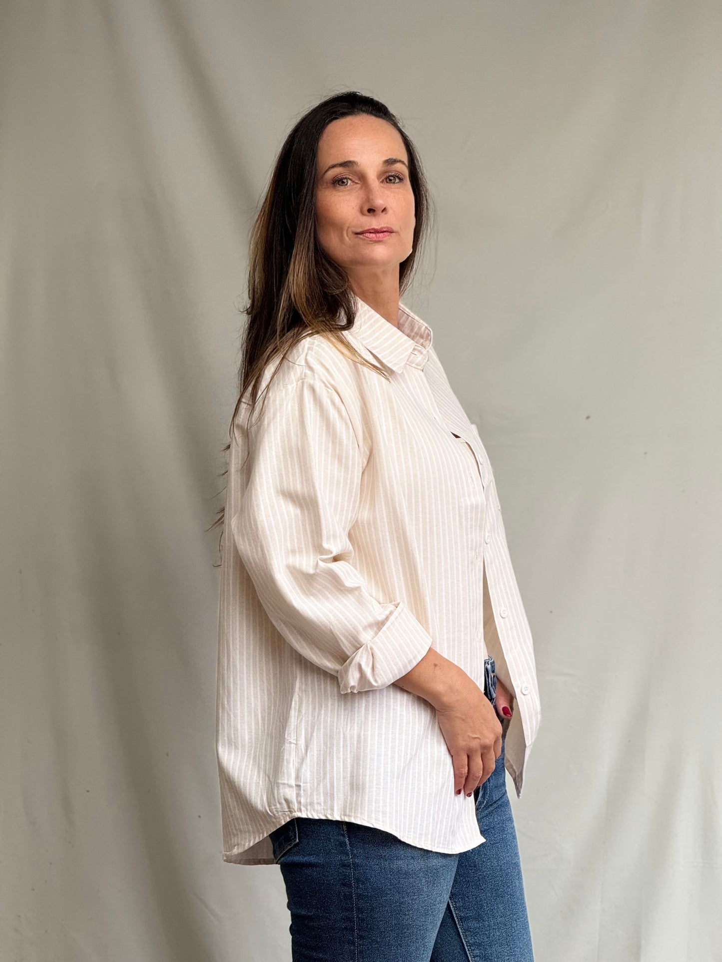 Blusa Antonia Crema Rayada-Blusa-Picaflor