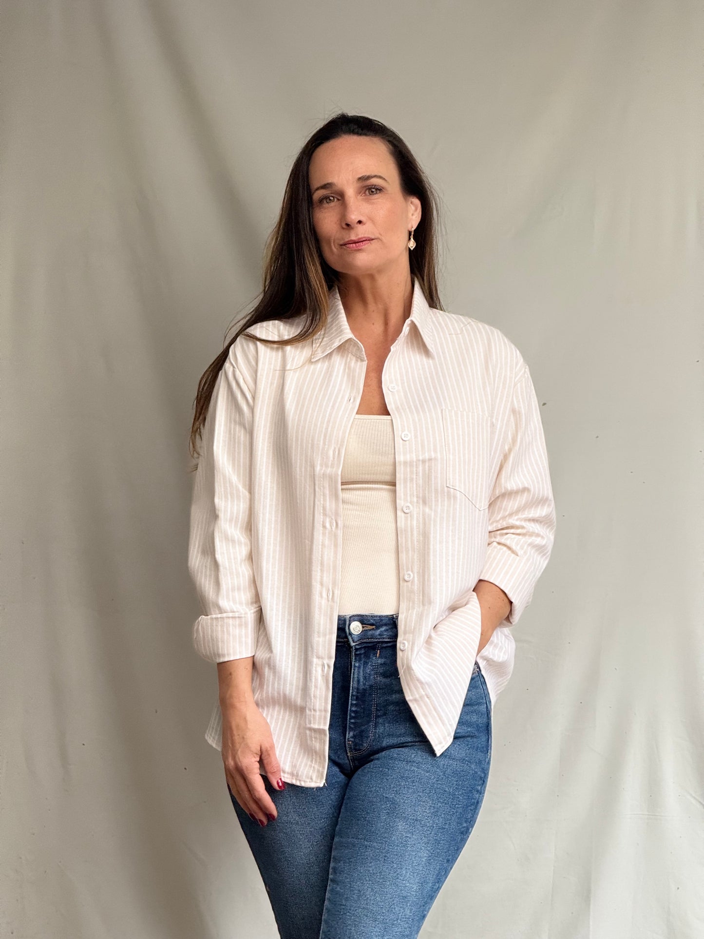 Blusa Antonia Crema Rayada-Blusa-Picaflor