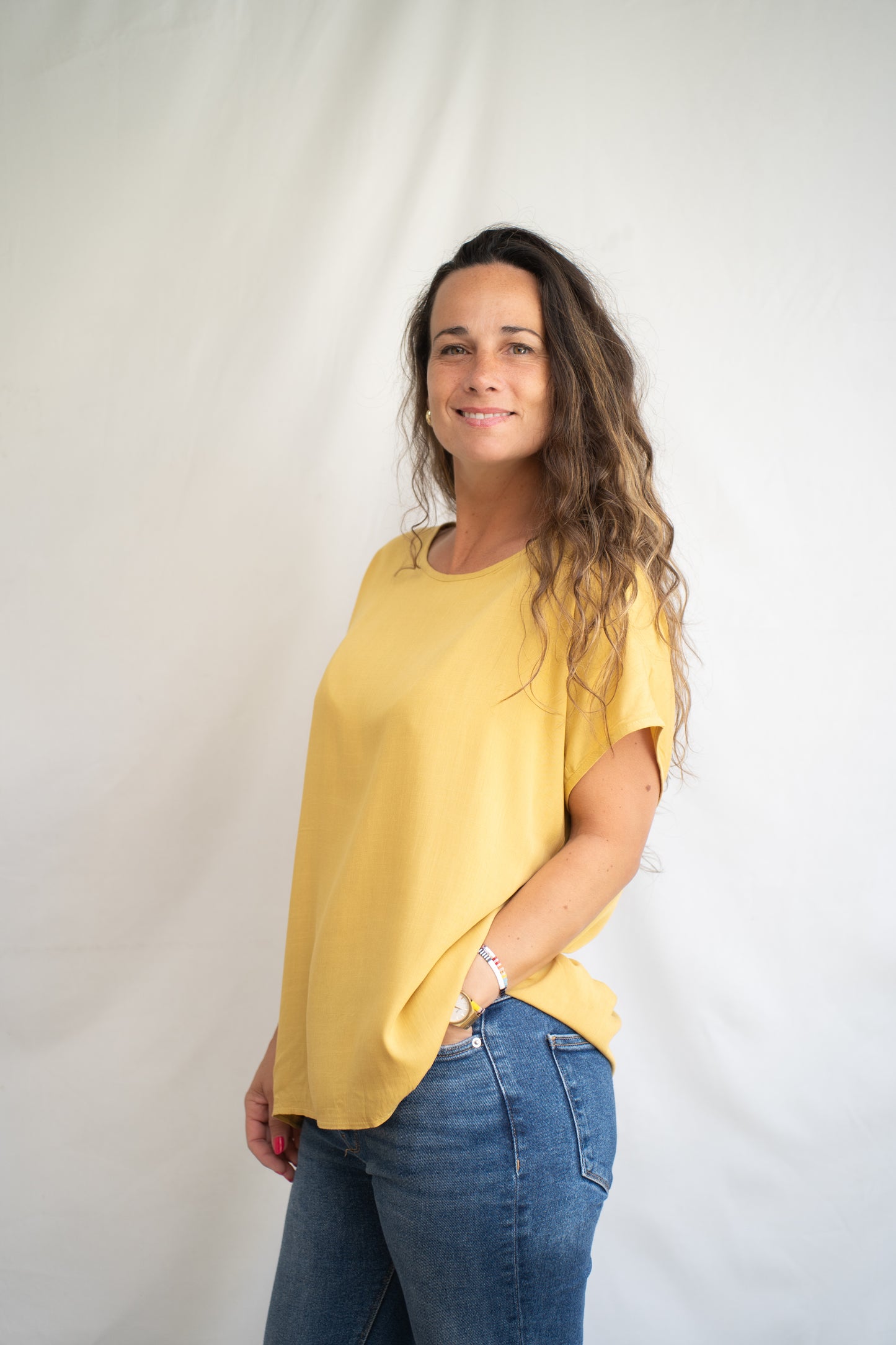 Blusa Lino Lara Amarillo