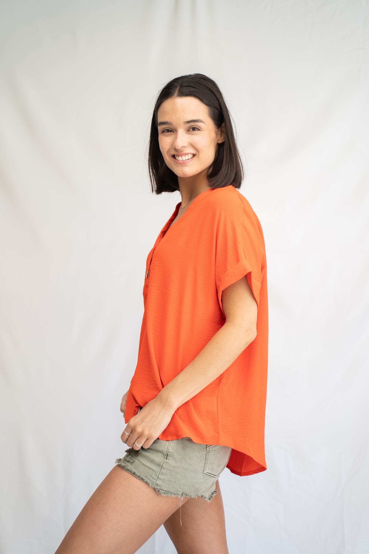 Blusa Sule Naranja Básica