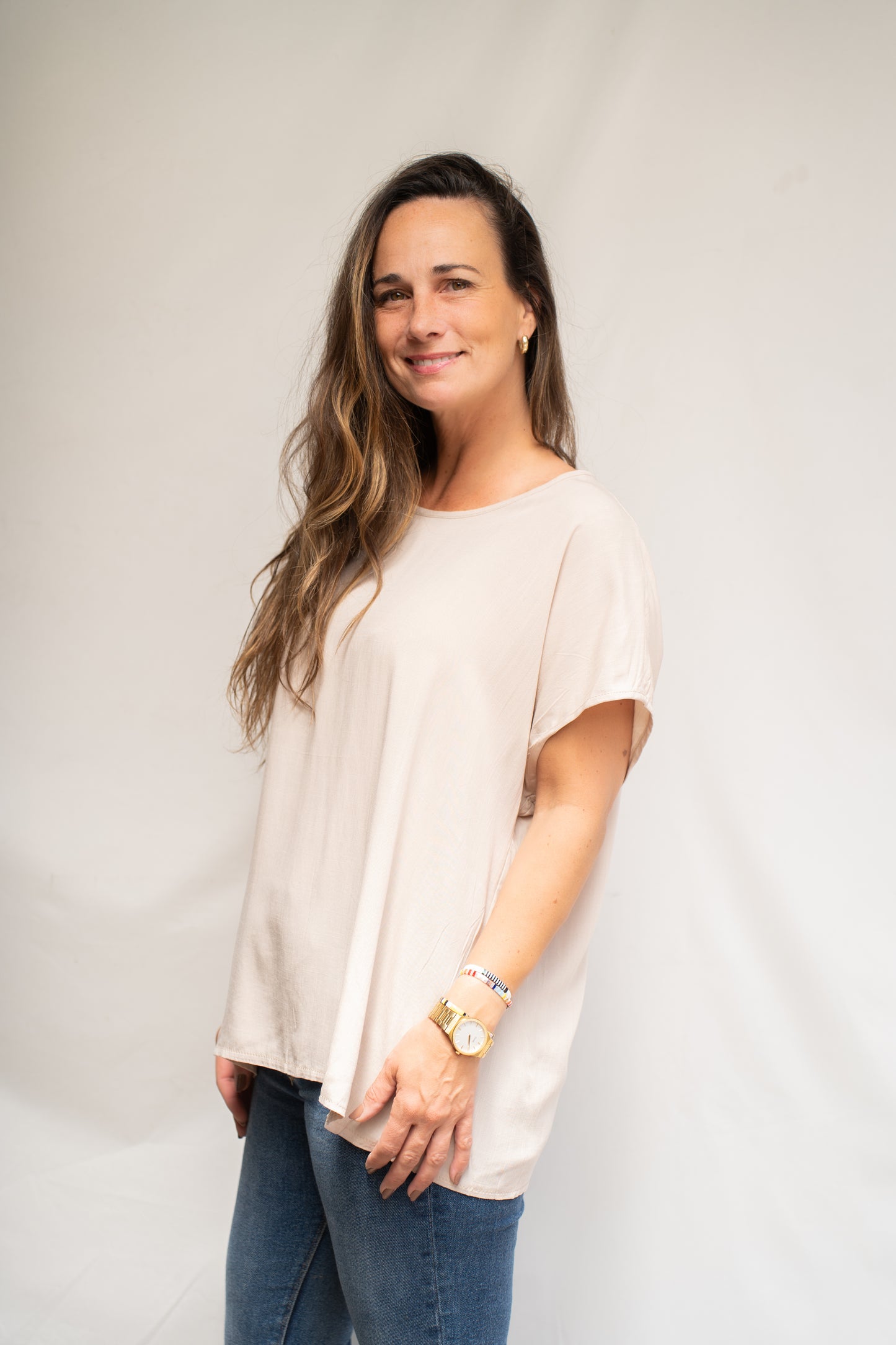 Blusa Viscosa Lara Beige