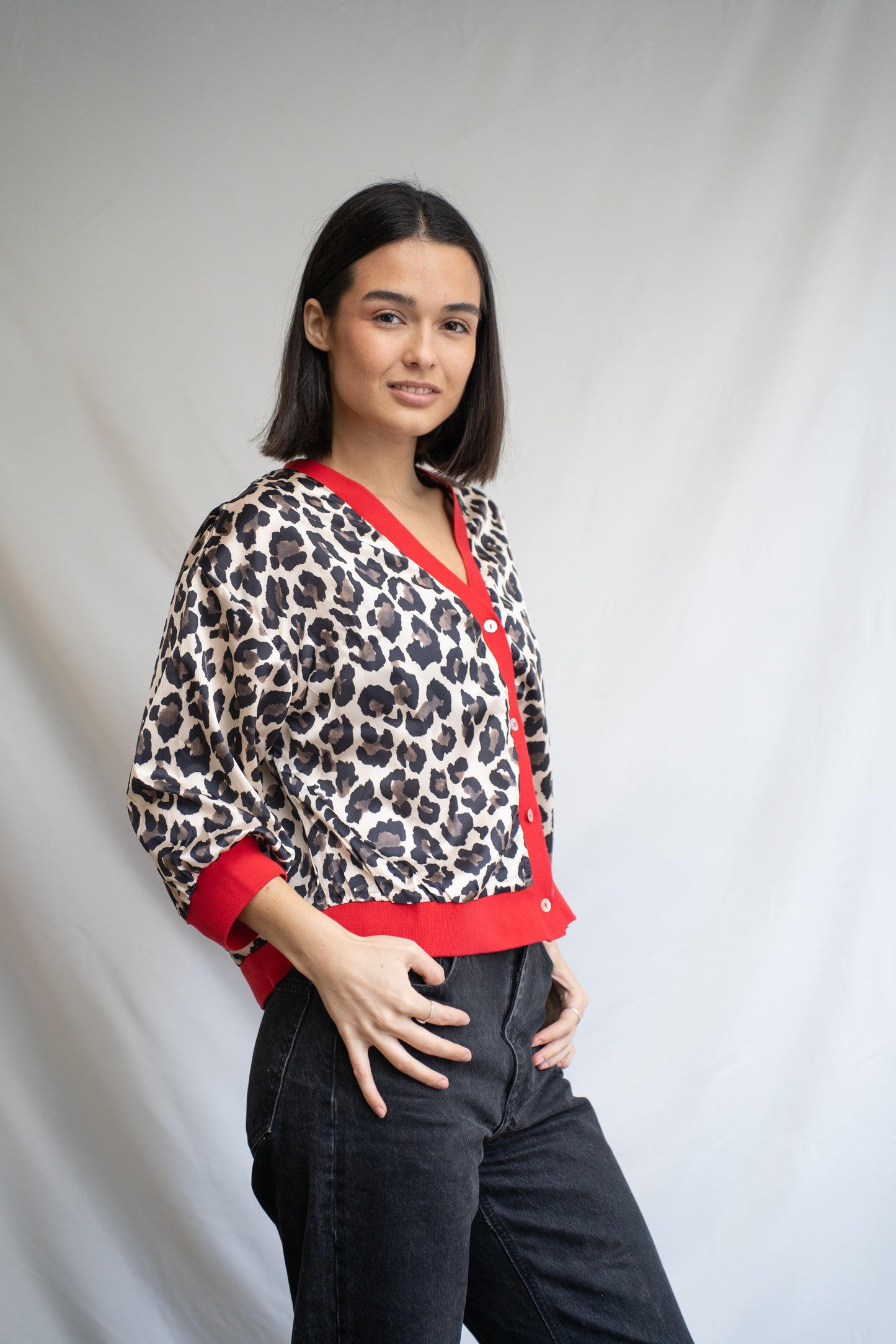 Bomber Pibo Roja Print