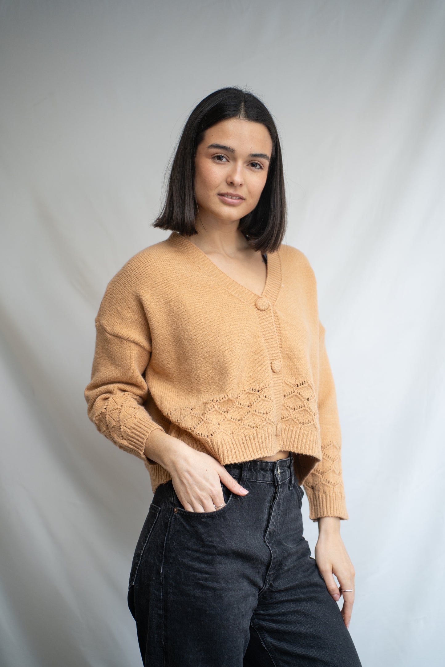 Chaleco Marlen Camel Botones