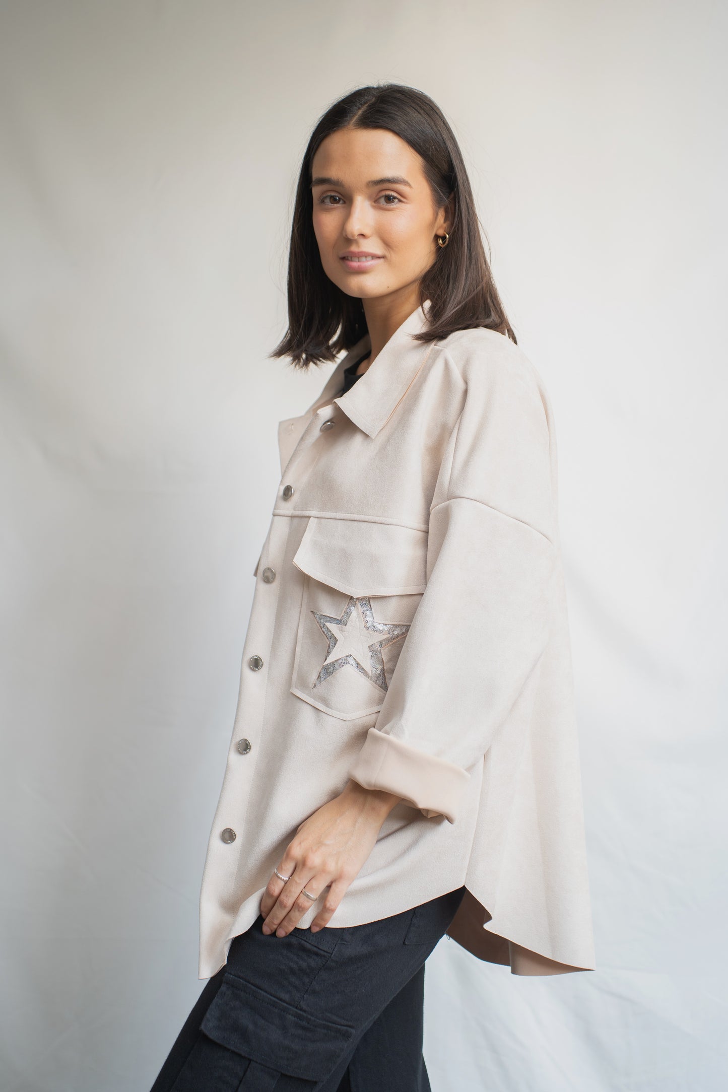 Chaqueta Gamuza Star Beige