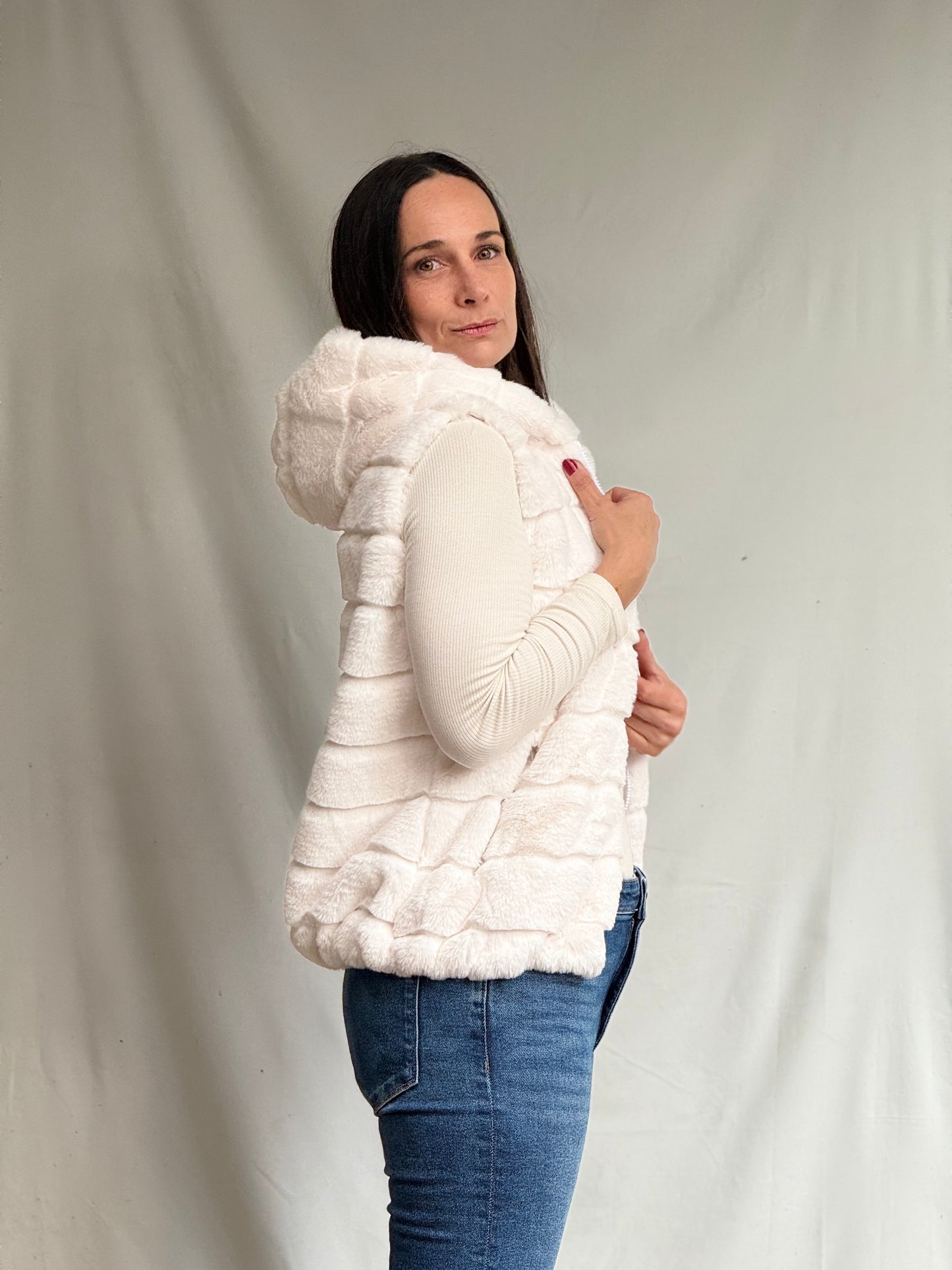 Chaqueta Mirella Blanca Peluda-Chaqueta-Picaflor