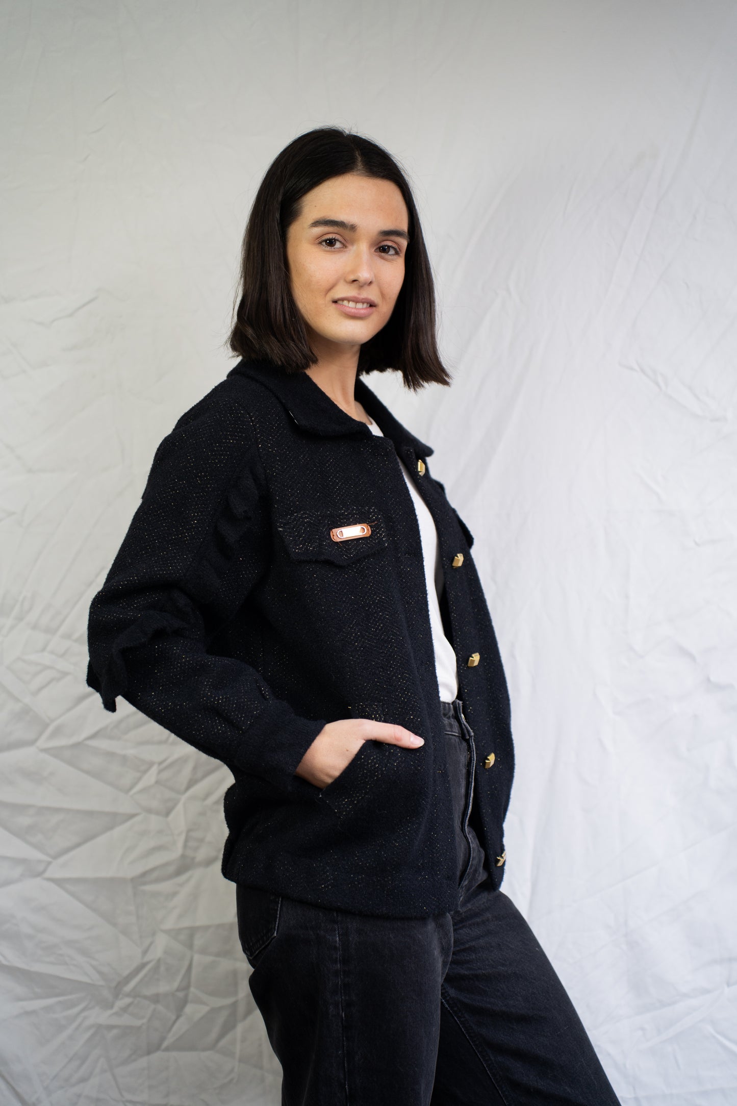 Chaqueta Moni Negra Brillos-Chaqueta-Picaflor