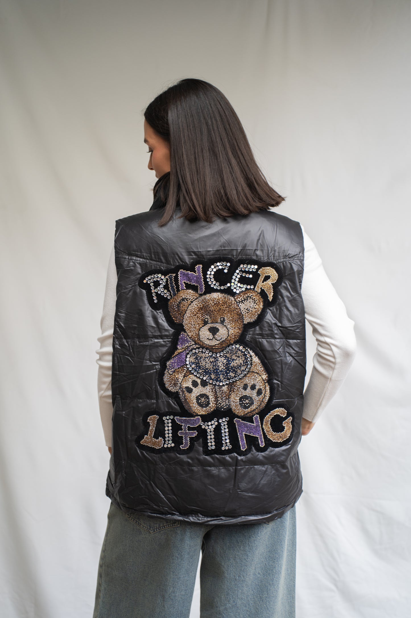 Parka de pluma Lifting Negra Brillos
