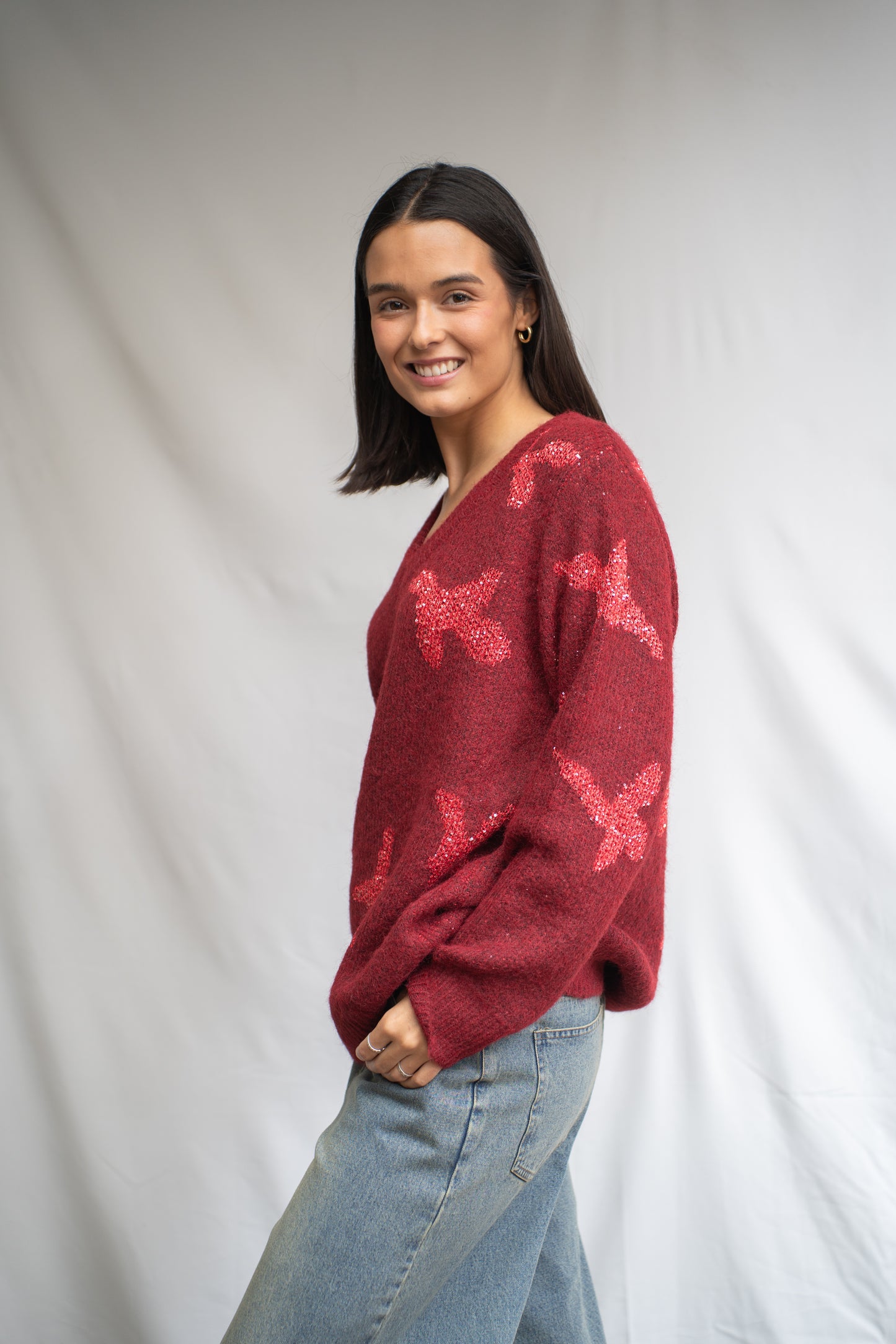 Sweater Niet Roja Aplicaciones