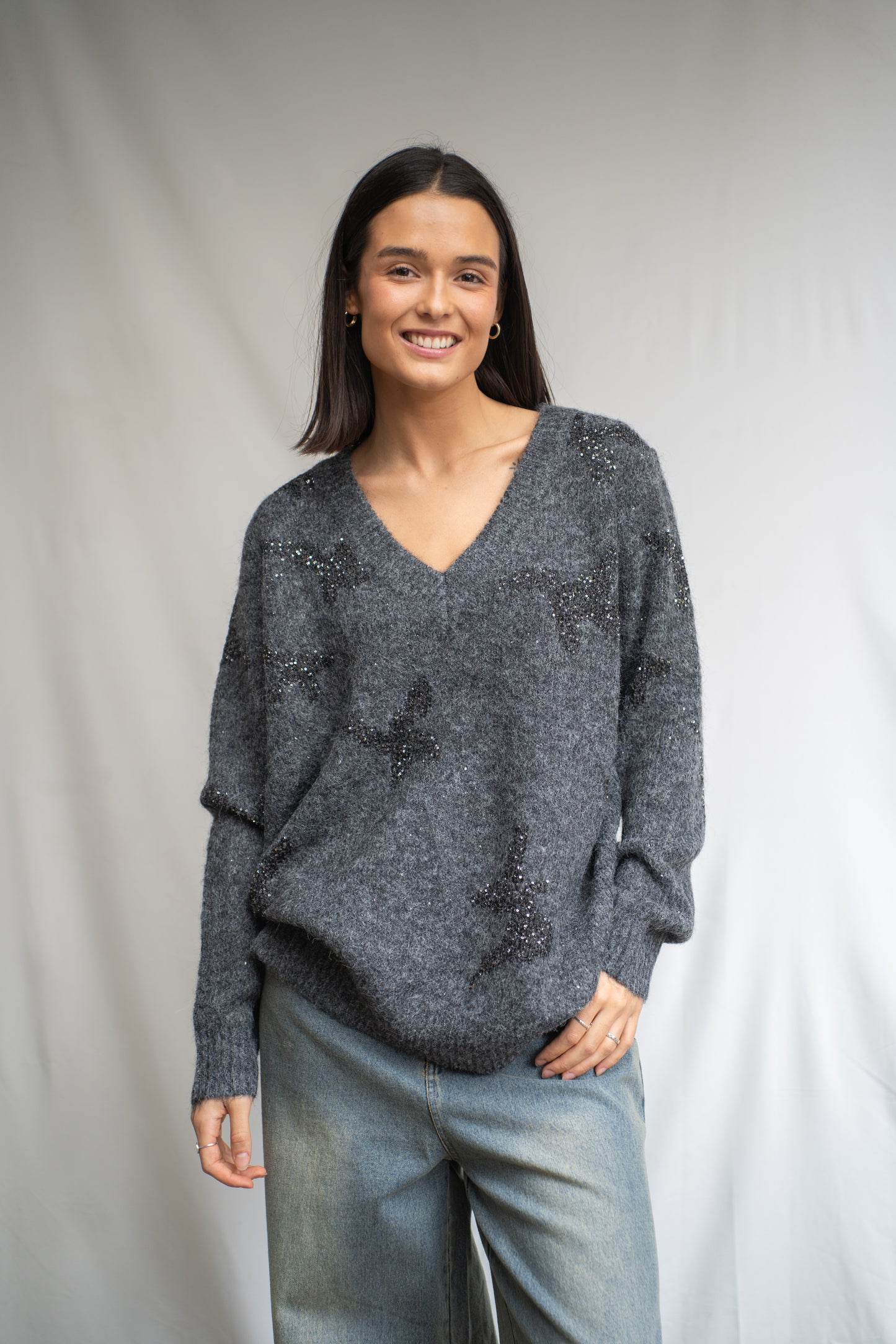 Sweater Niet Marengo Aplicaciones