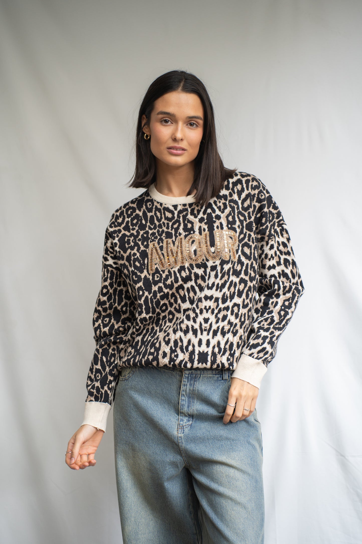 Sweater Amore Print Mostacilla
