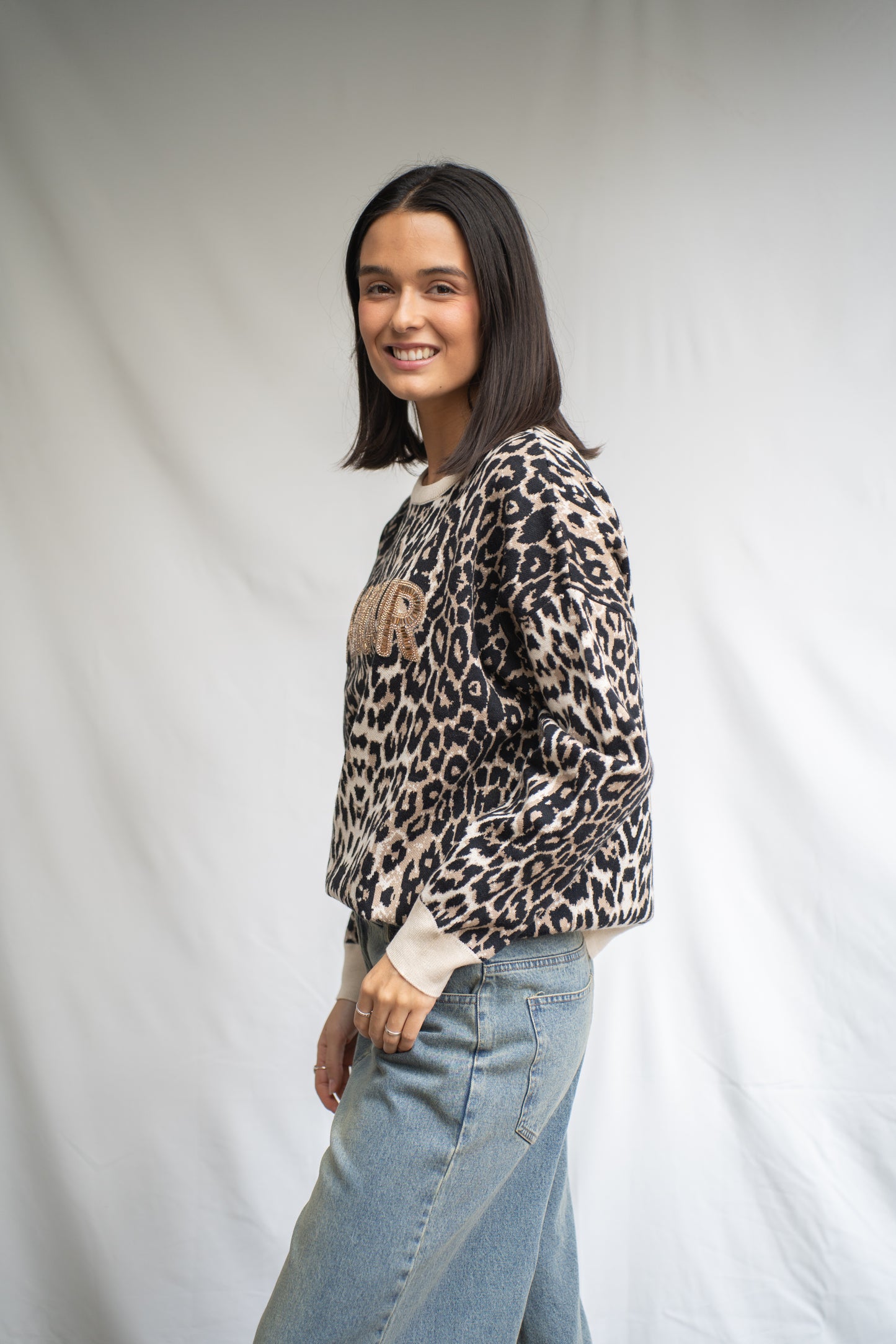 Sweater Amore Print Mostacilla