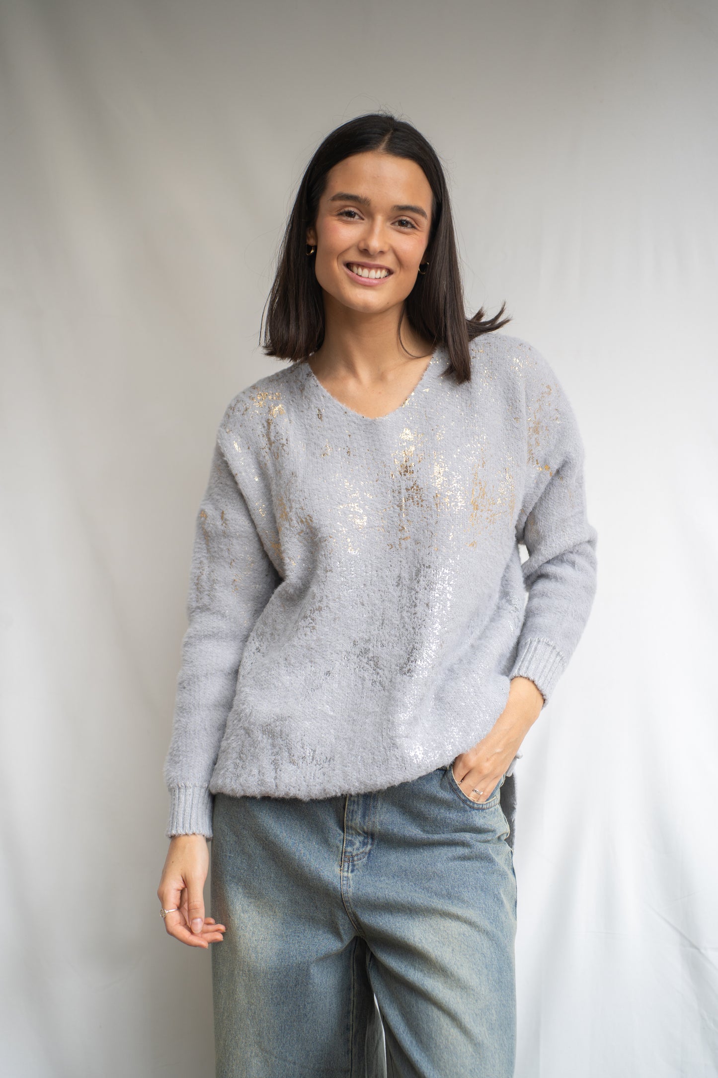 Sweater Peco Gris Metálico