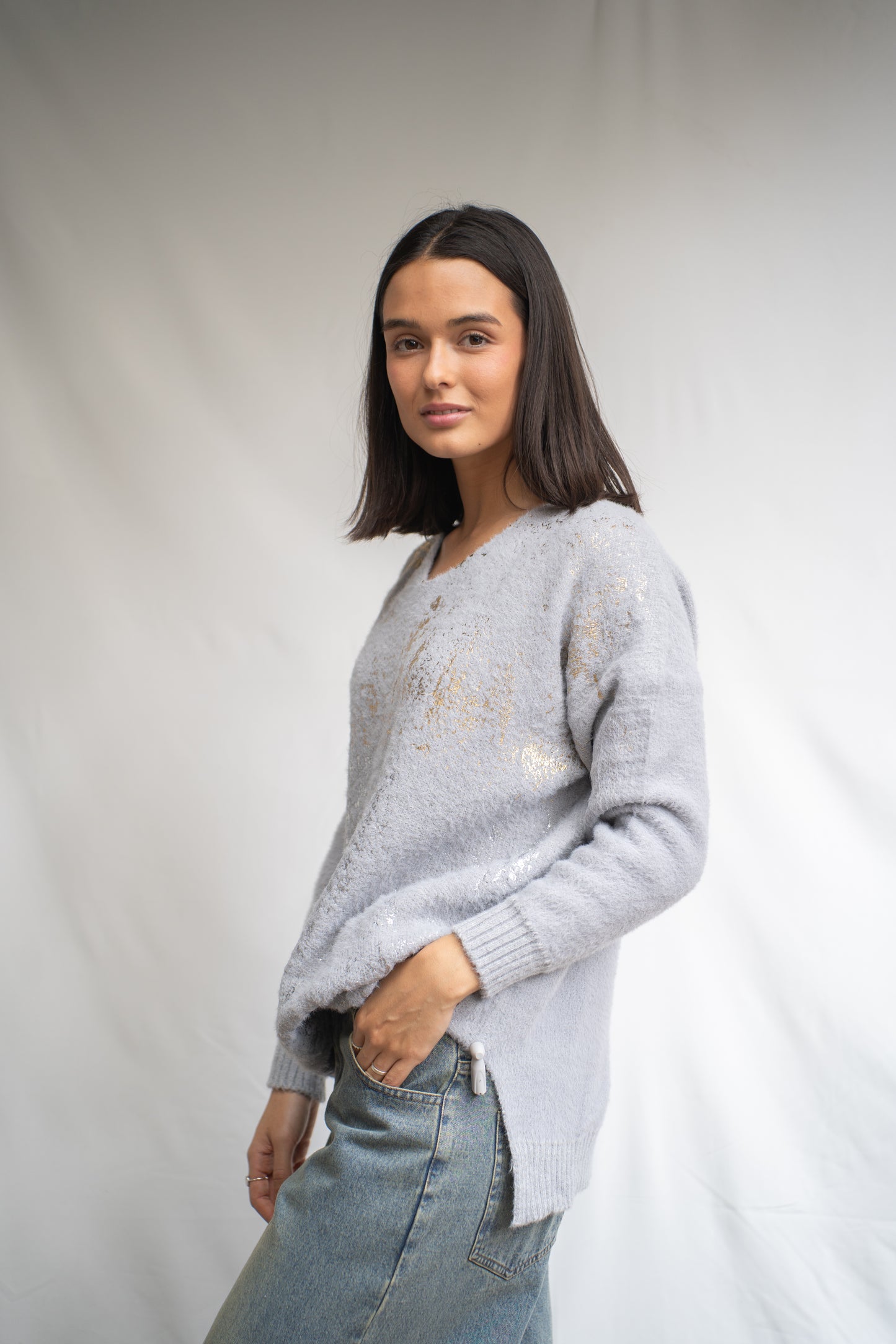Sweater Peco Gris Metálico