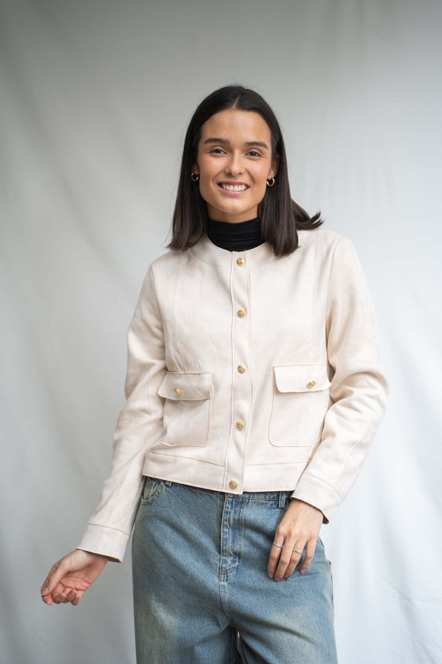 Chaqueta Coni Crema Ecogamuza