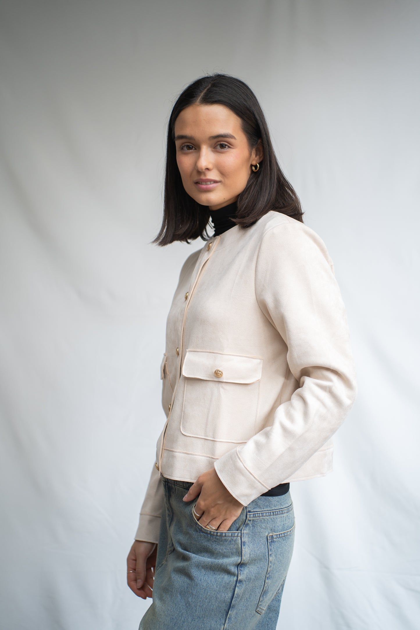 Chaqueta Coni Crema Ecogamuza