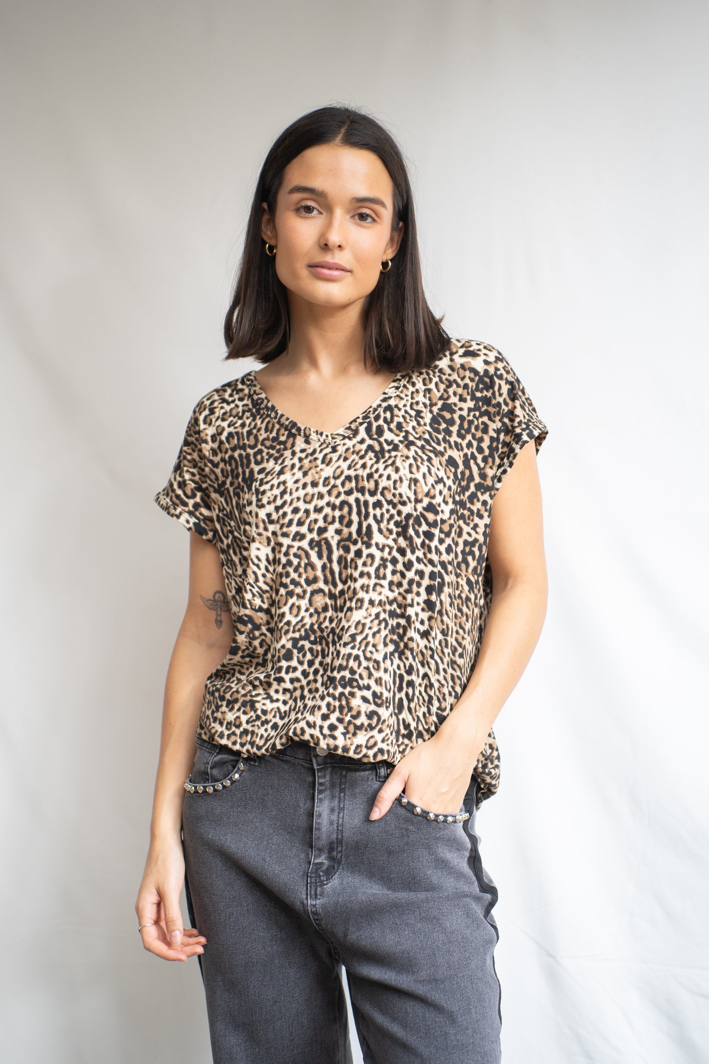 Polera Cata Camel Print