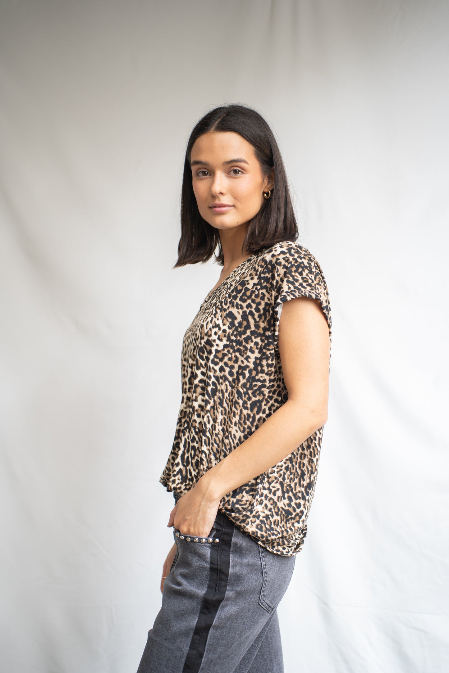 Polera Cata Camel Print