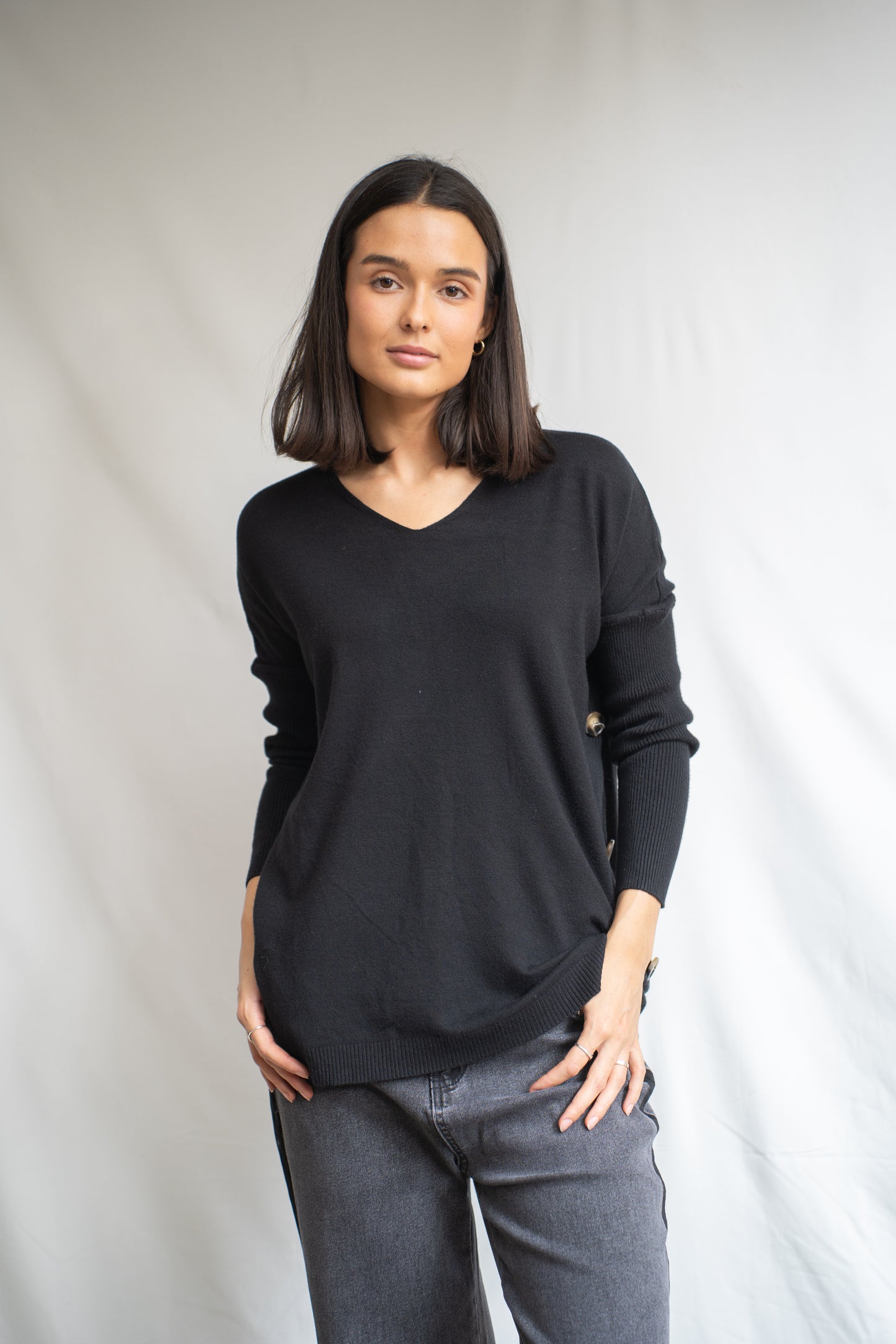 Sweater Botty Negro Botones