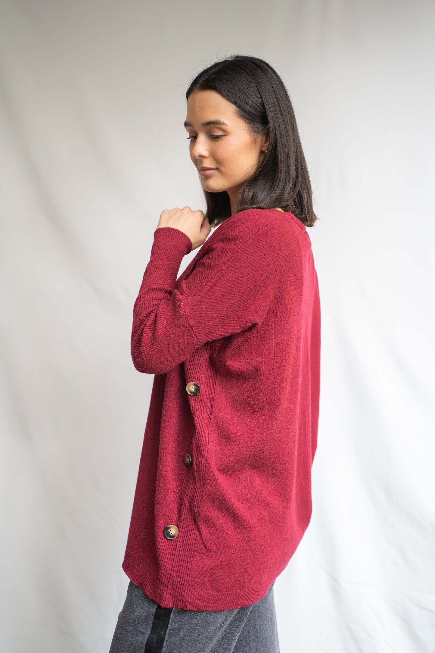 Sweater Botty Burdeo Botones