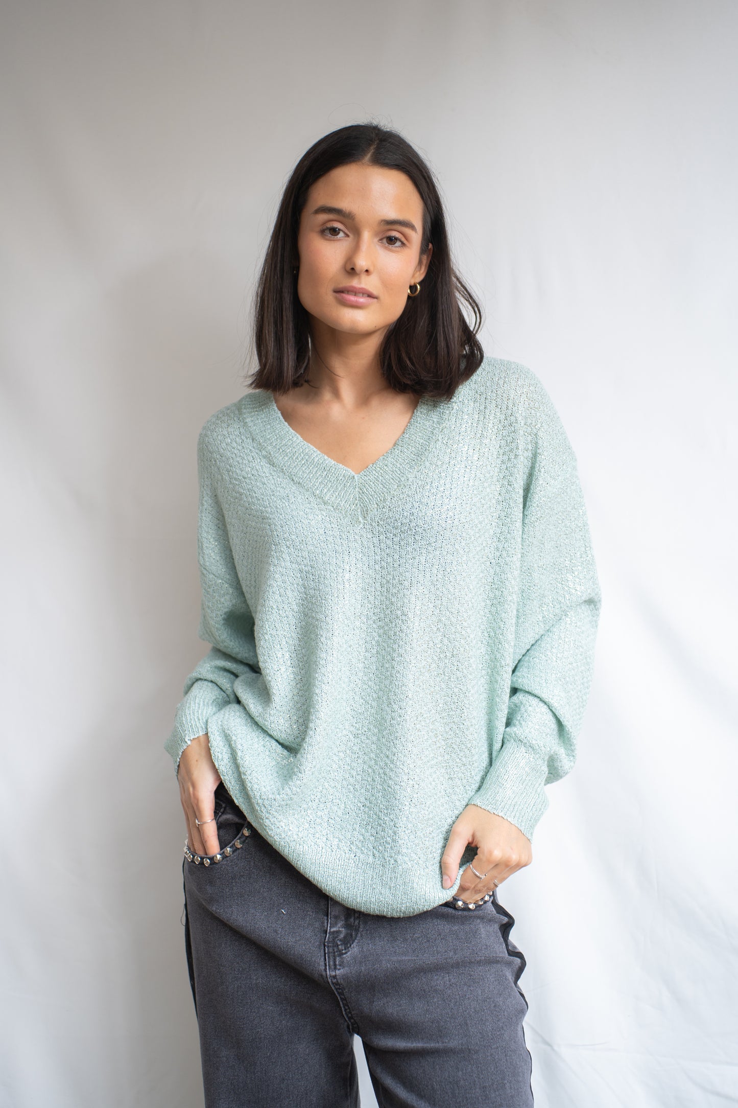 Sweater Opuntia Menta Metalizado