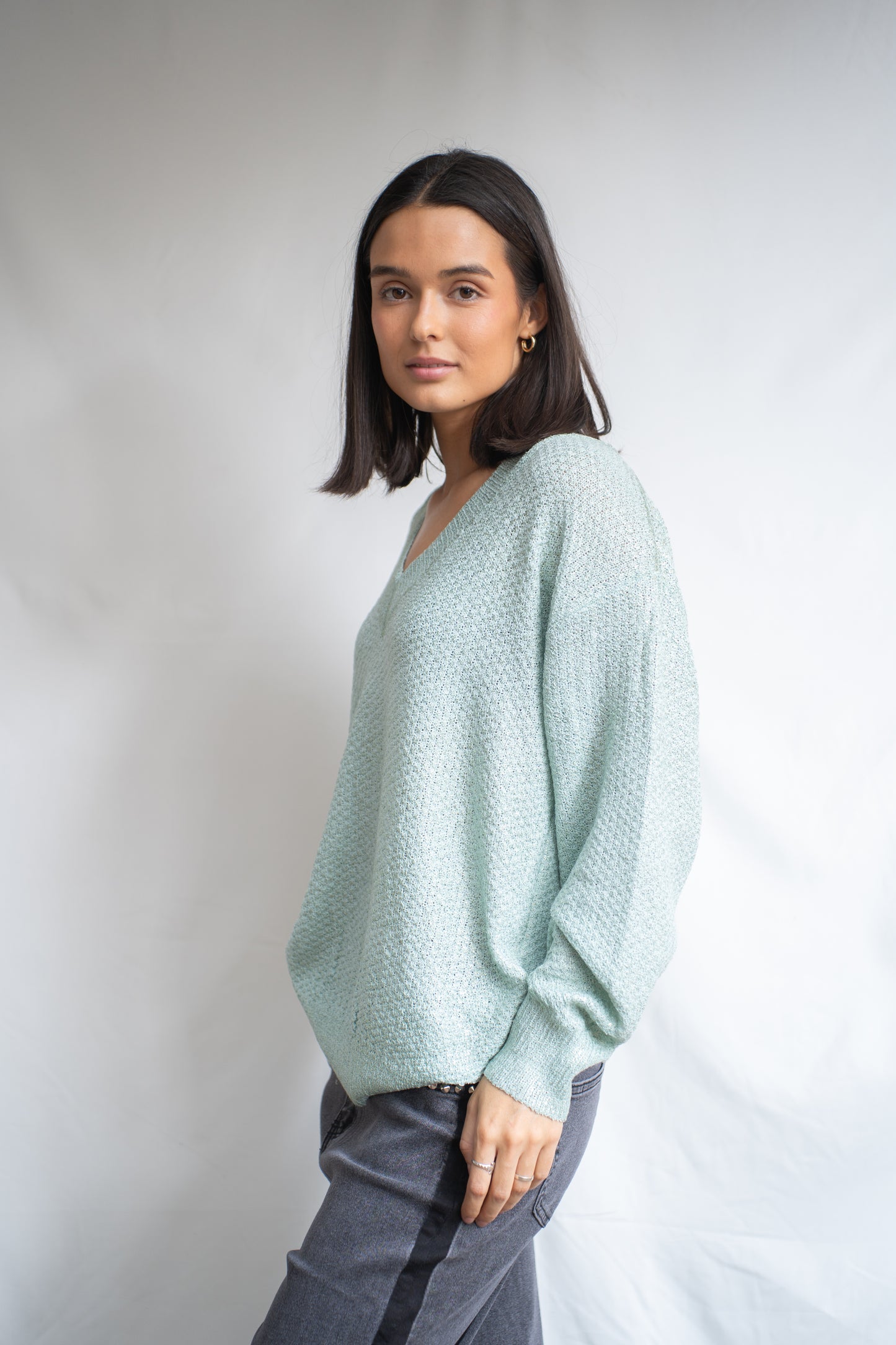 Sweater Opuntia Menta Metalizado