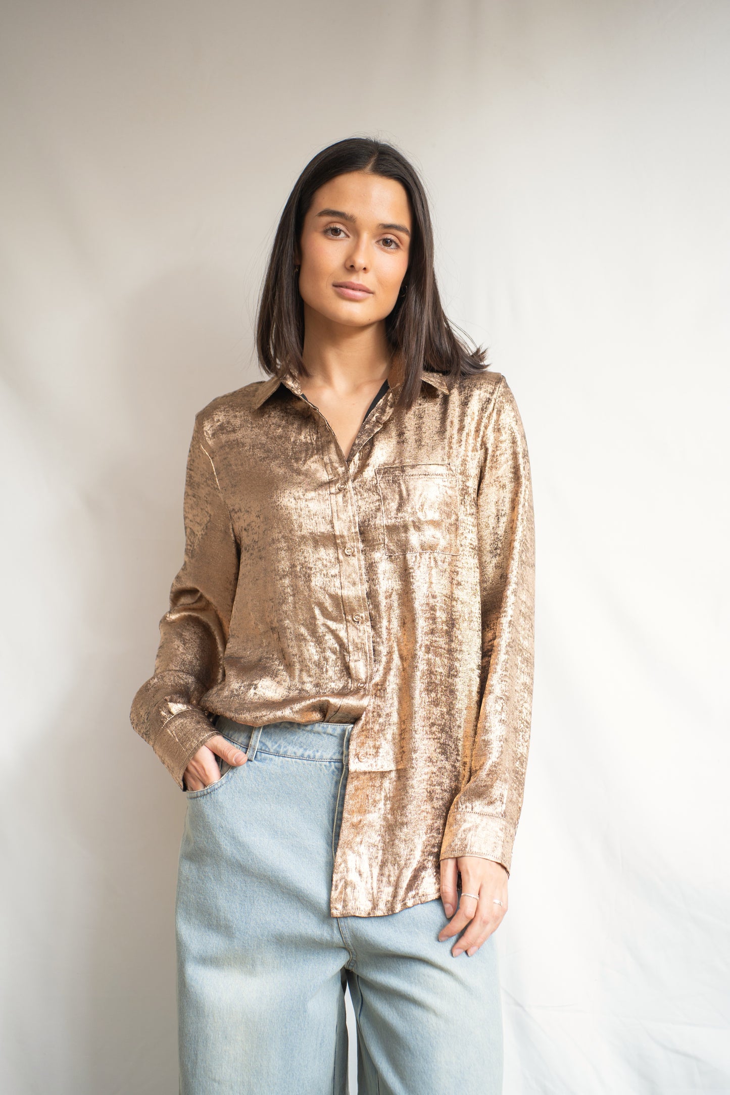 Blusa Metalizada Visviri Cobre