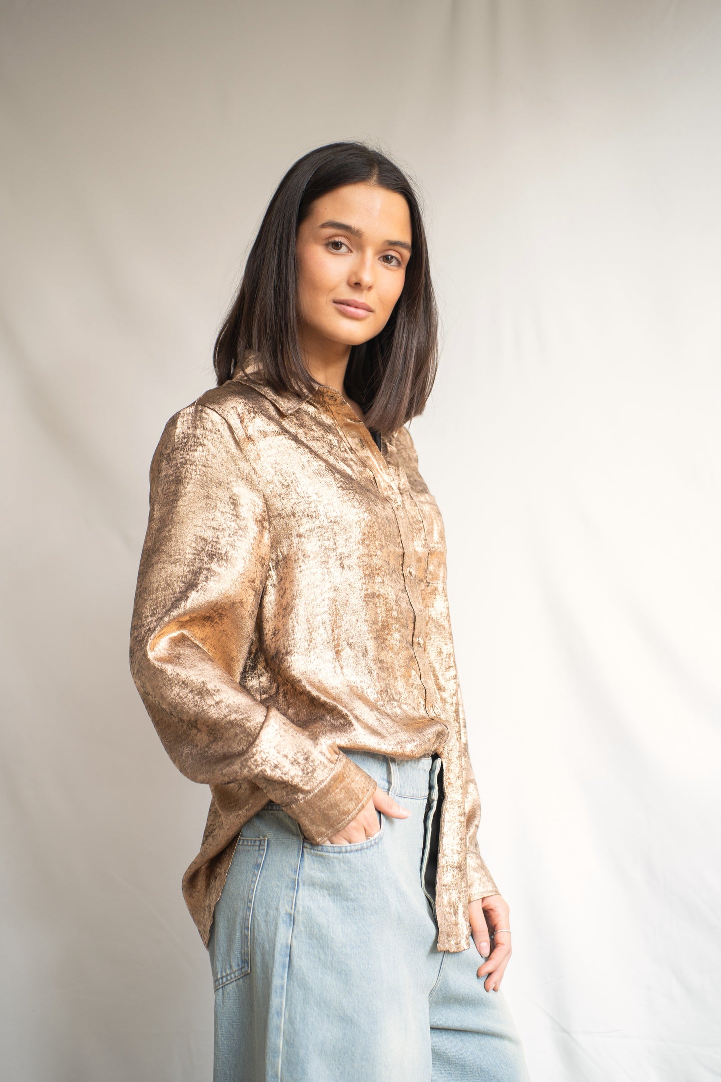Blusa Metalizada Visviri Cobre