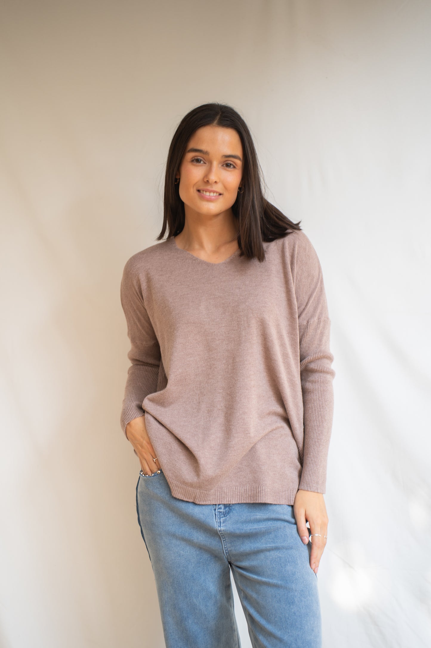 Sweater Botty Taupe Botones