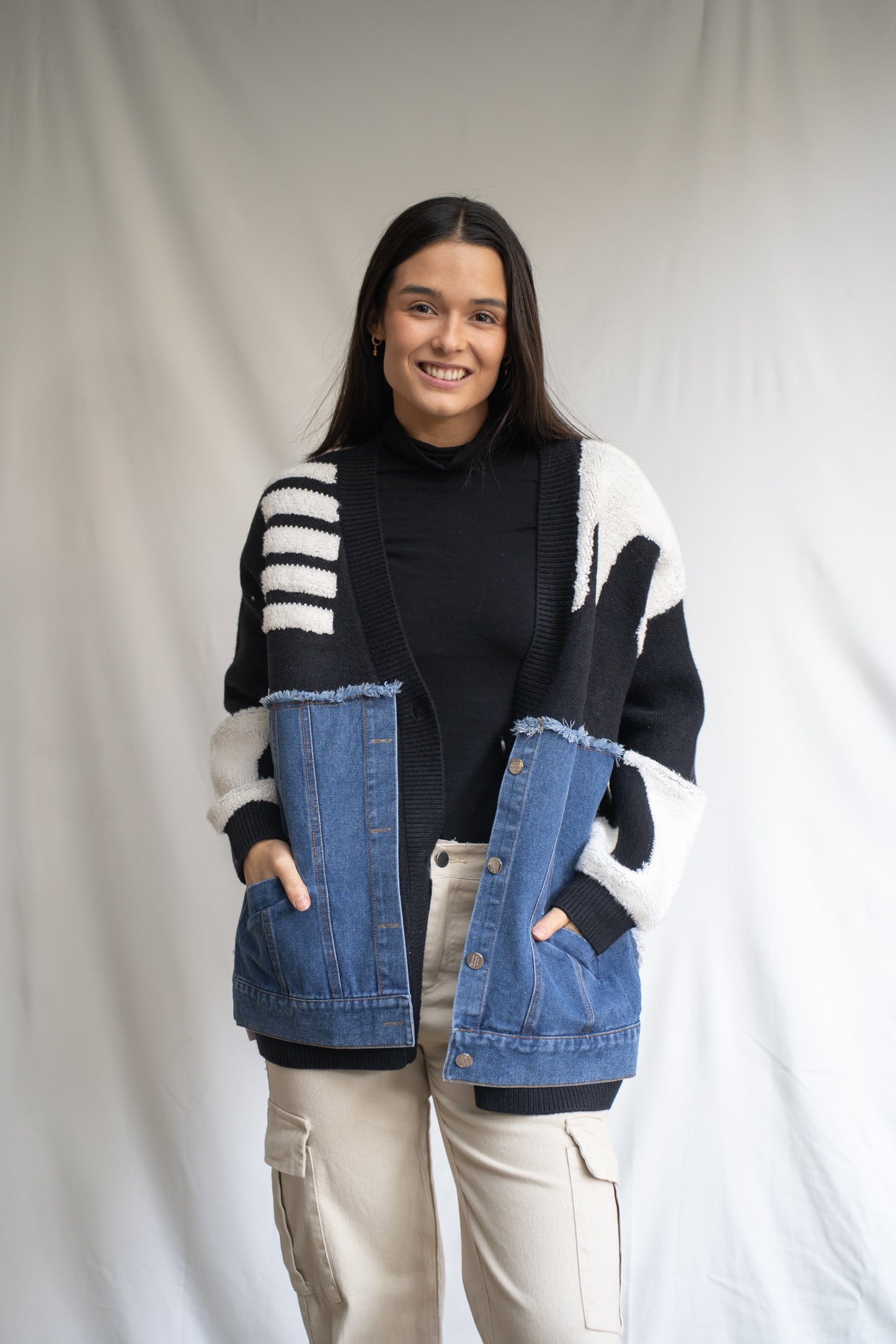 Chaleco Ninas Negro Denim