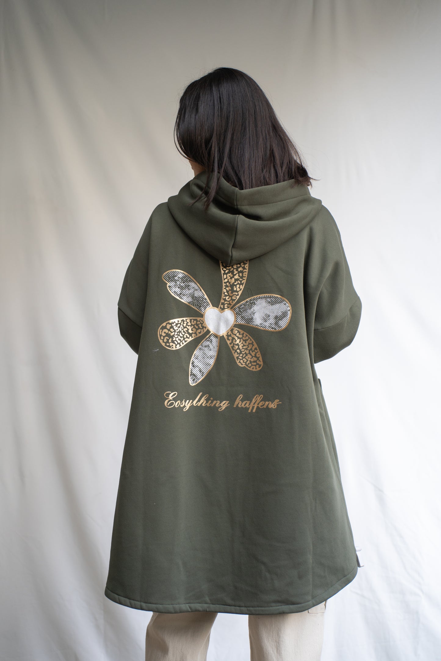 Poleron Maca Verde Estampado