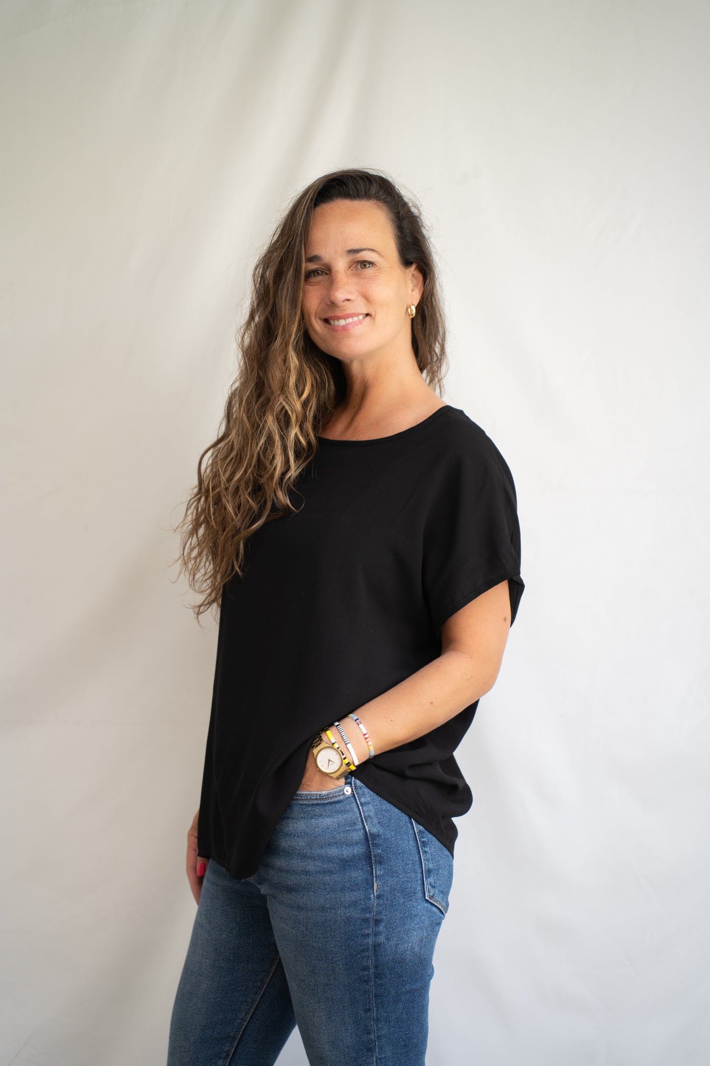 Blusa lino Lara Negro