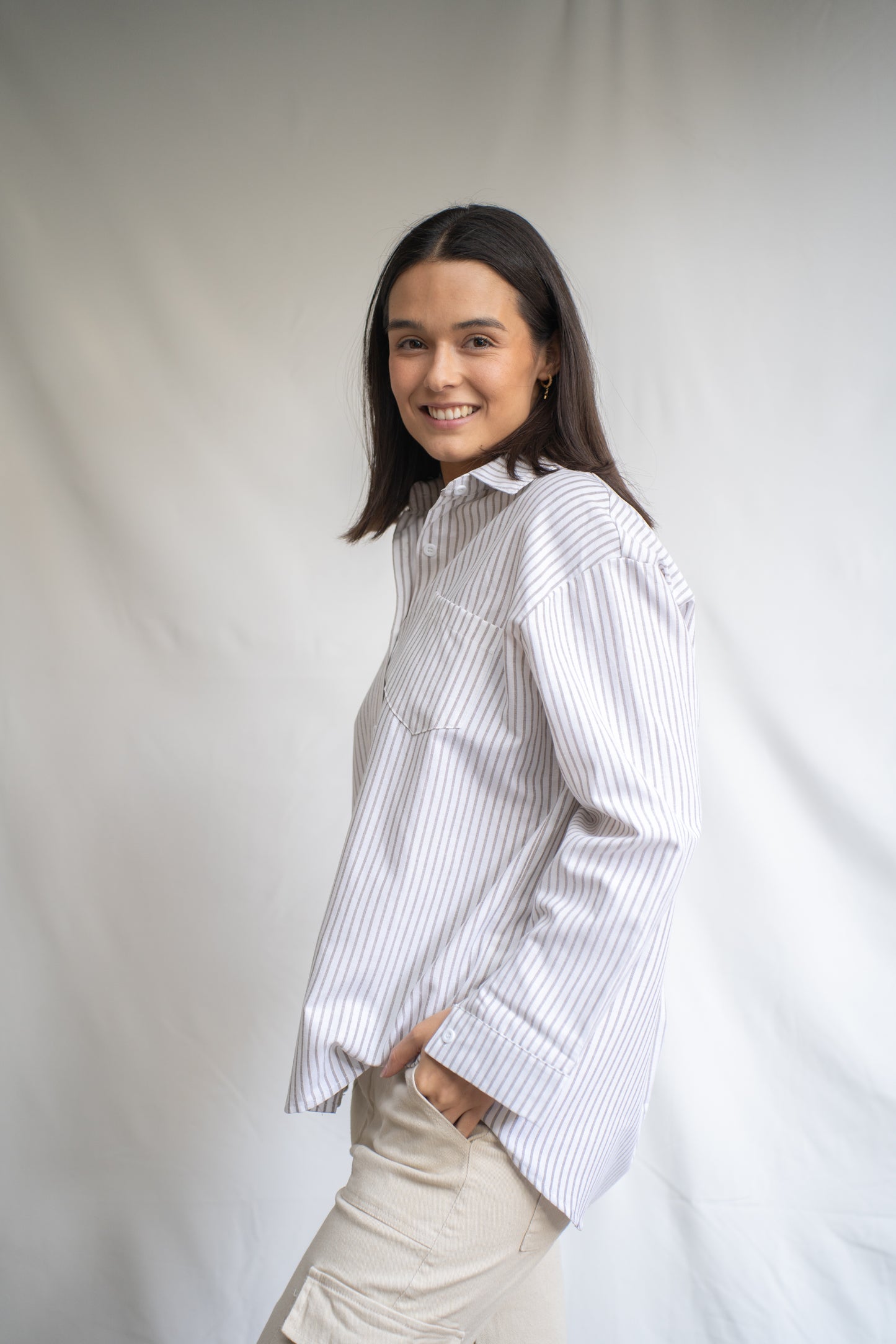 Blusa Antonia Gris Rayada