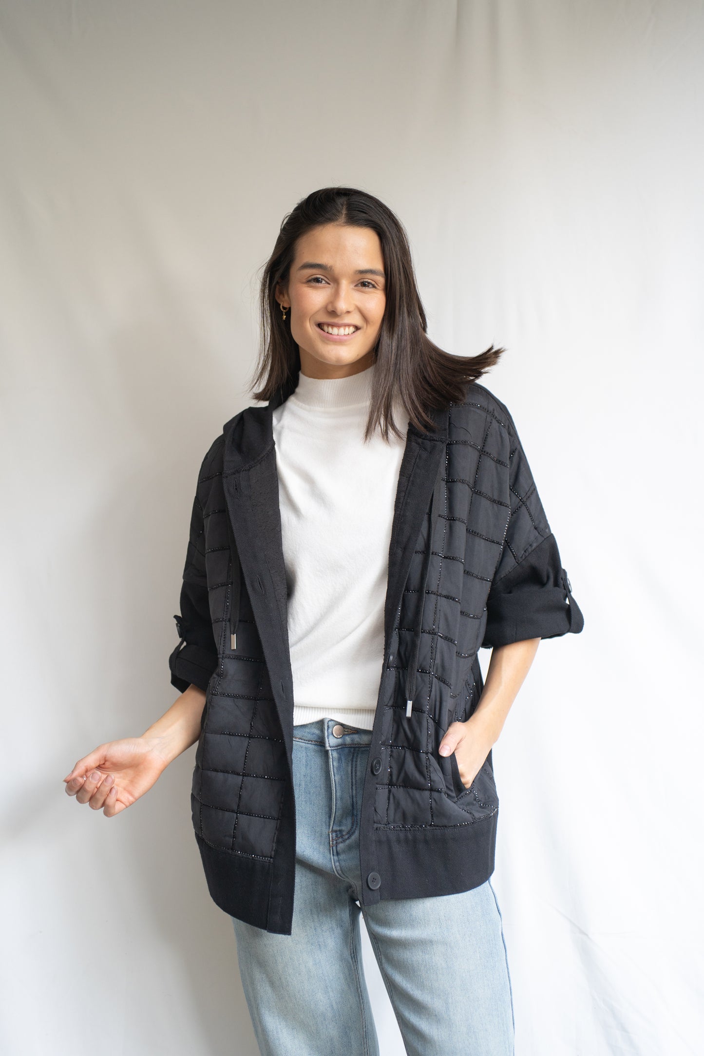 Chaqueta Marti Negra Brillos