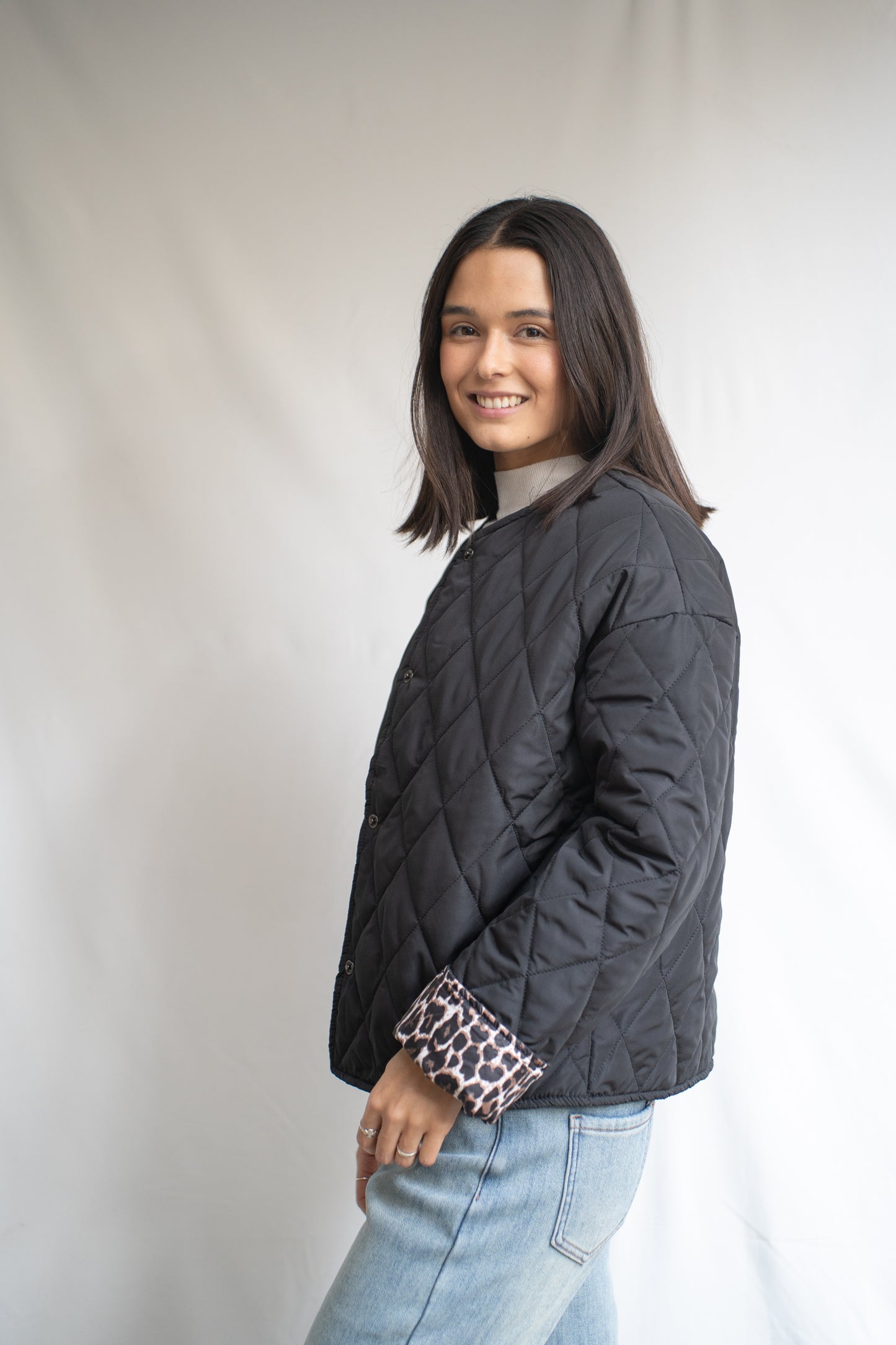 Parka Low Negra Print