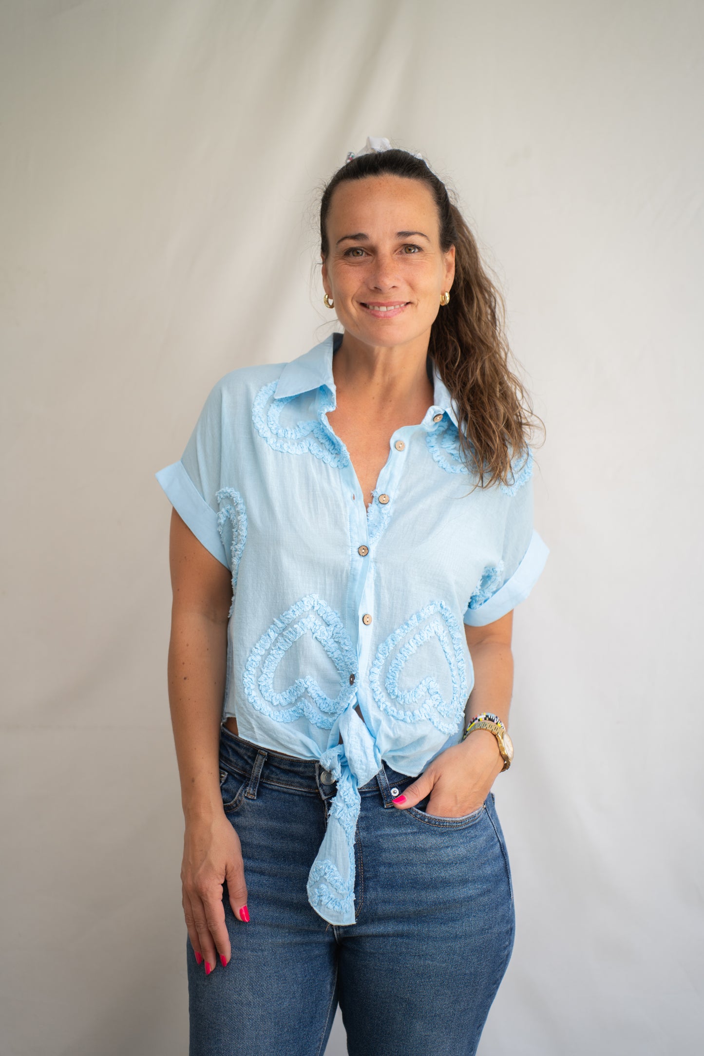Blusa amor celeste