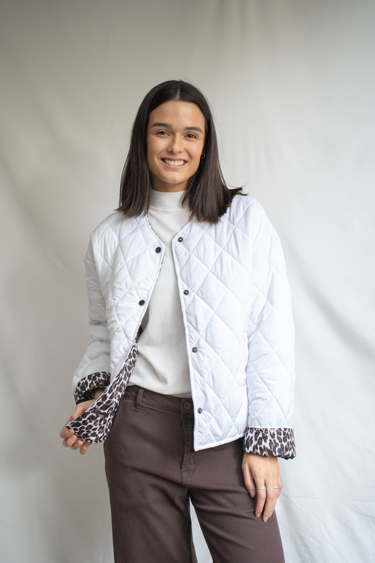 Parka Low Blanca Print