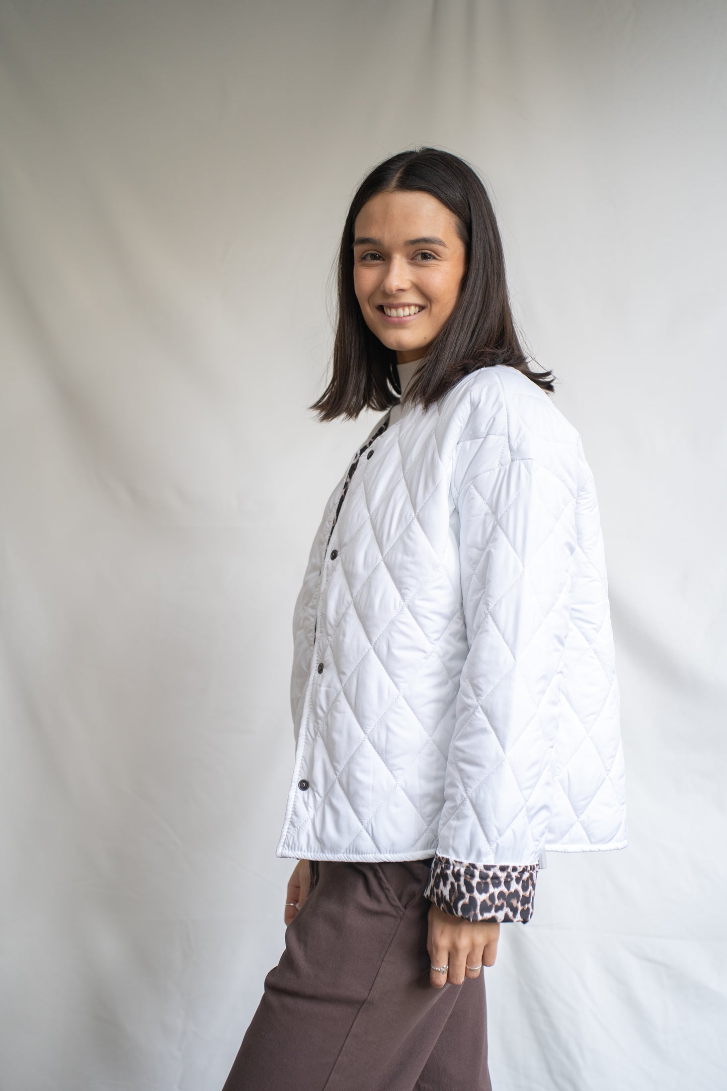 Parka Low Blanca Print