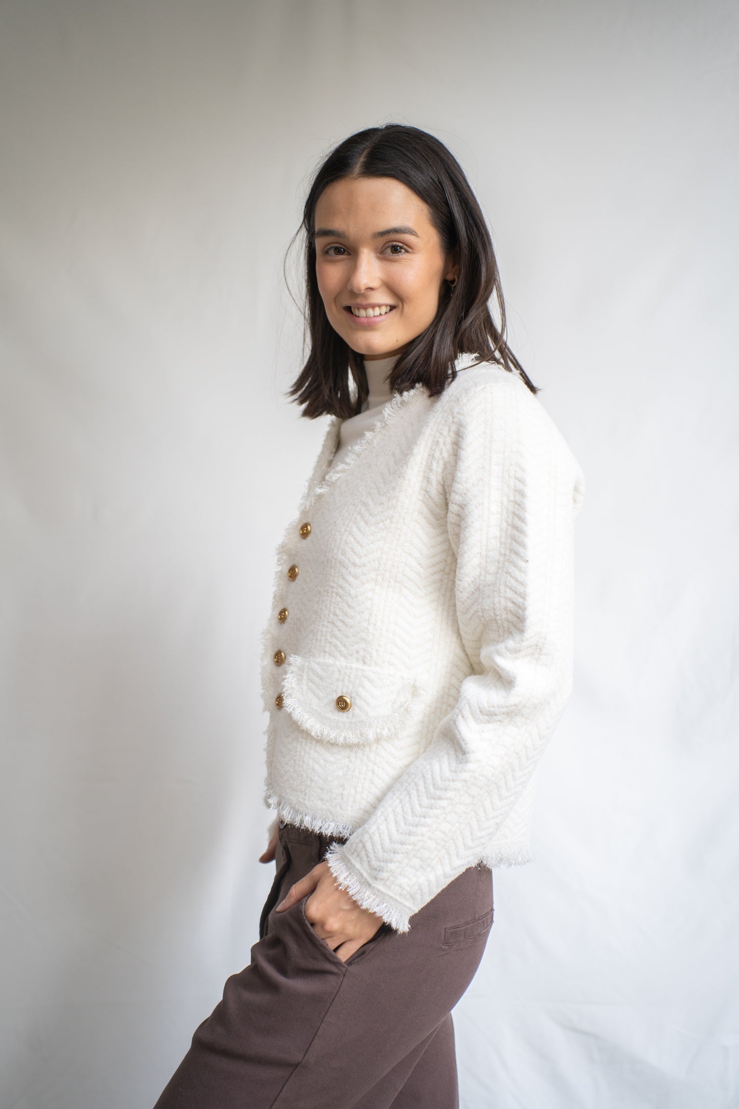 Chaleco Olga Blanco Brillitos