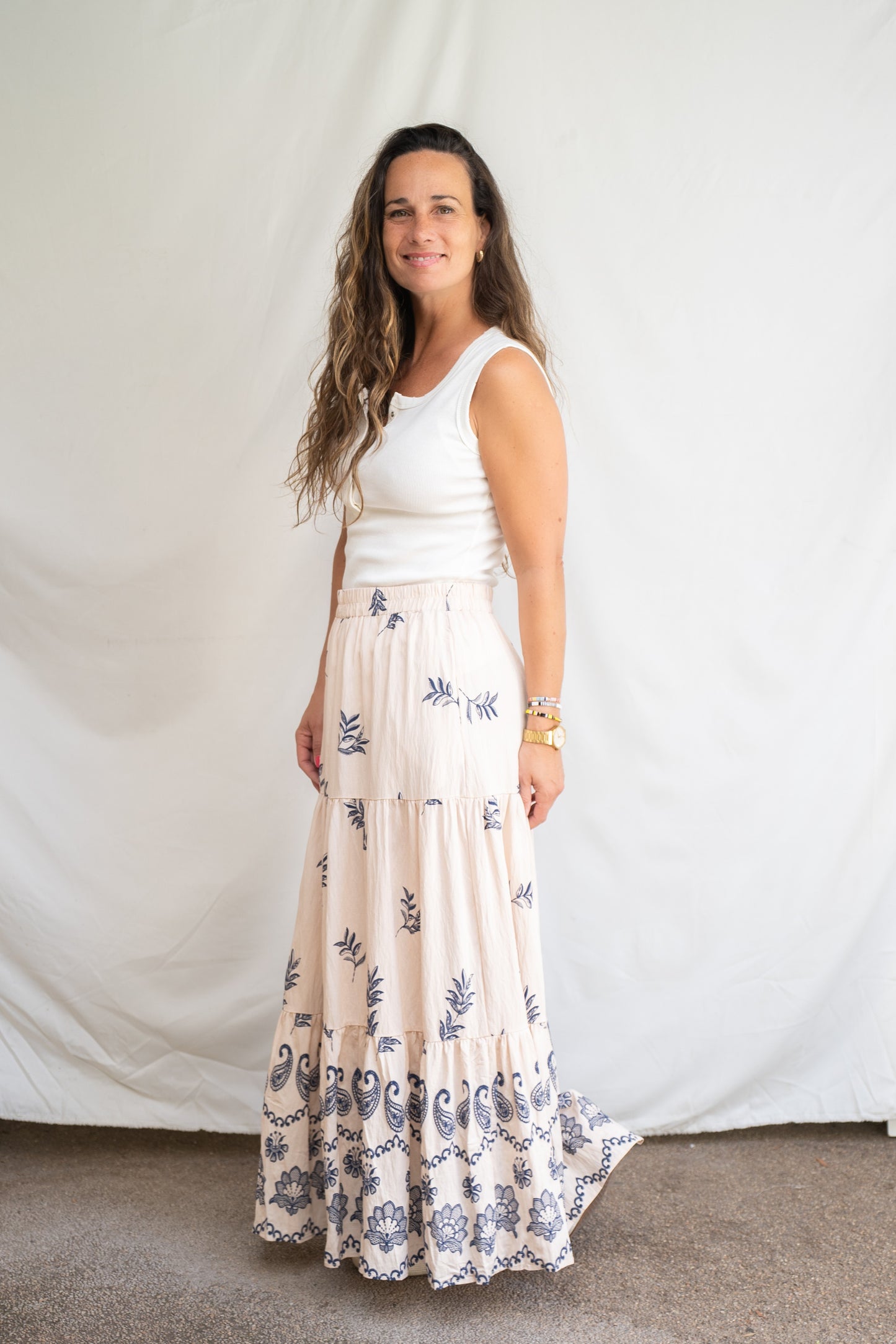 Falda Buho Beige