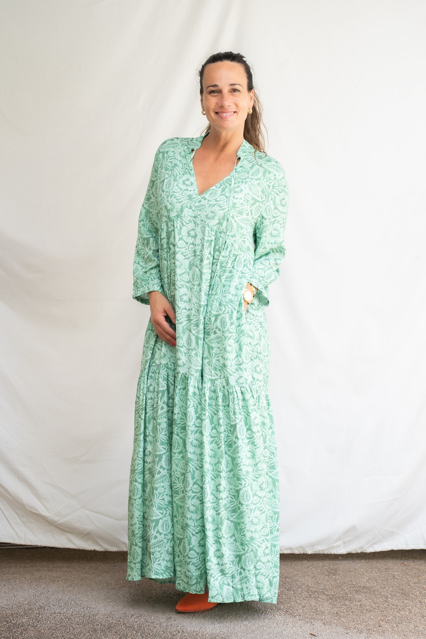 Vestido viscosa Pri Verde
