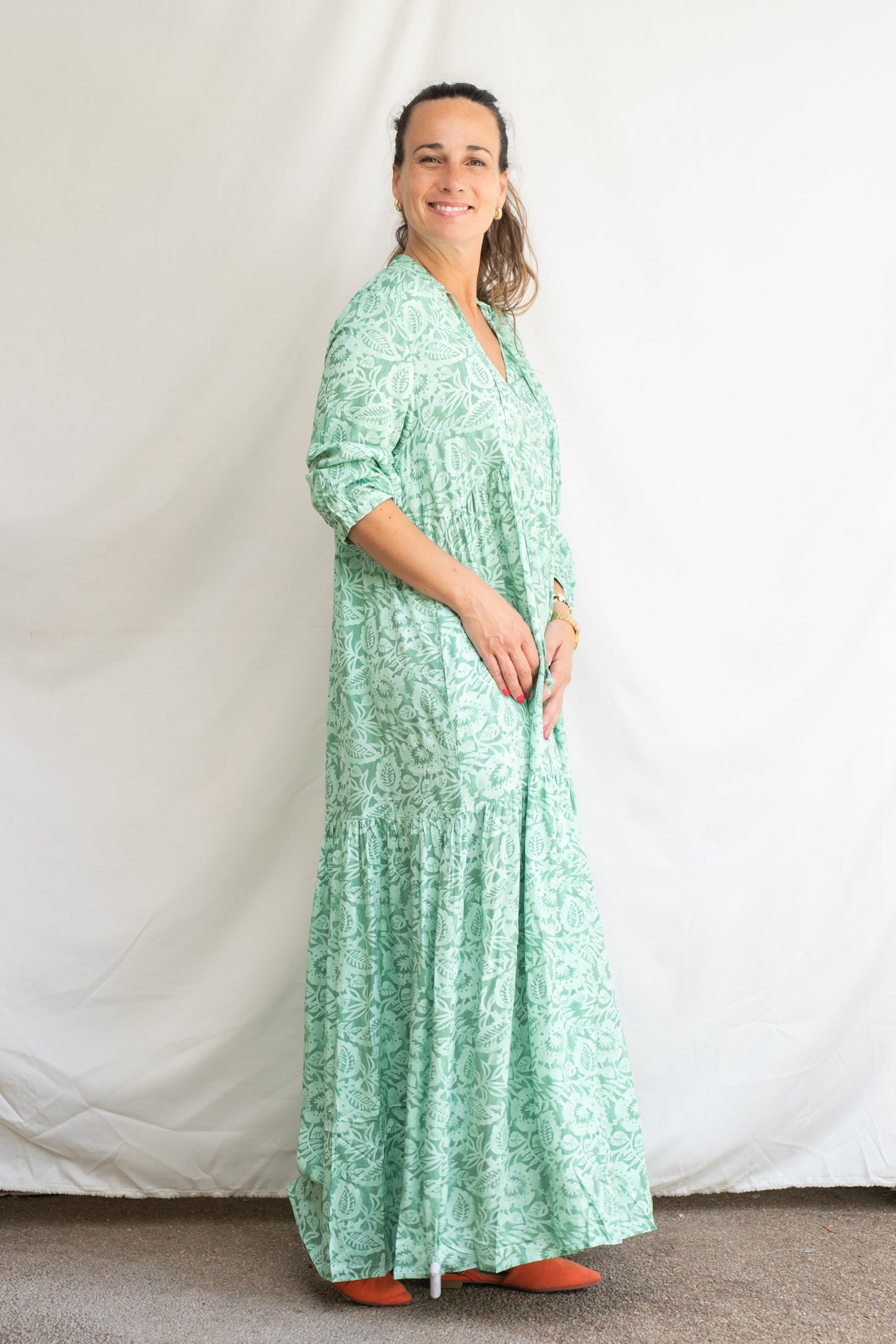 Vestido viscosa Pri Verde