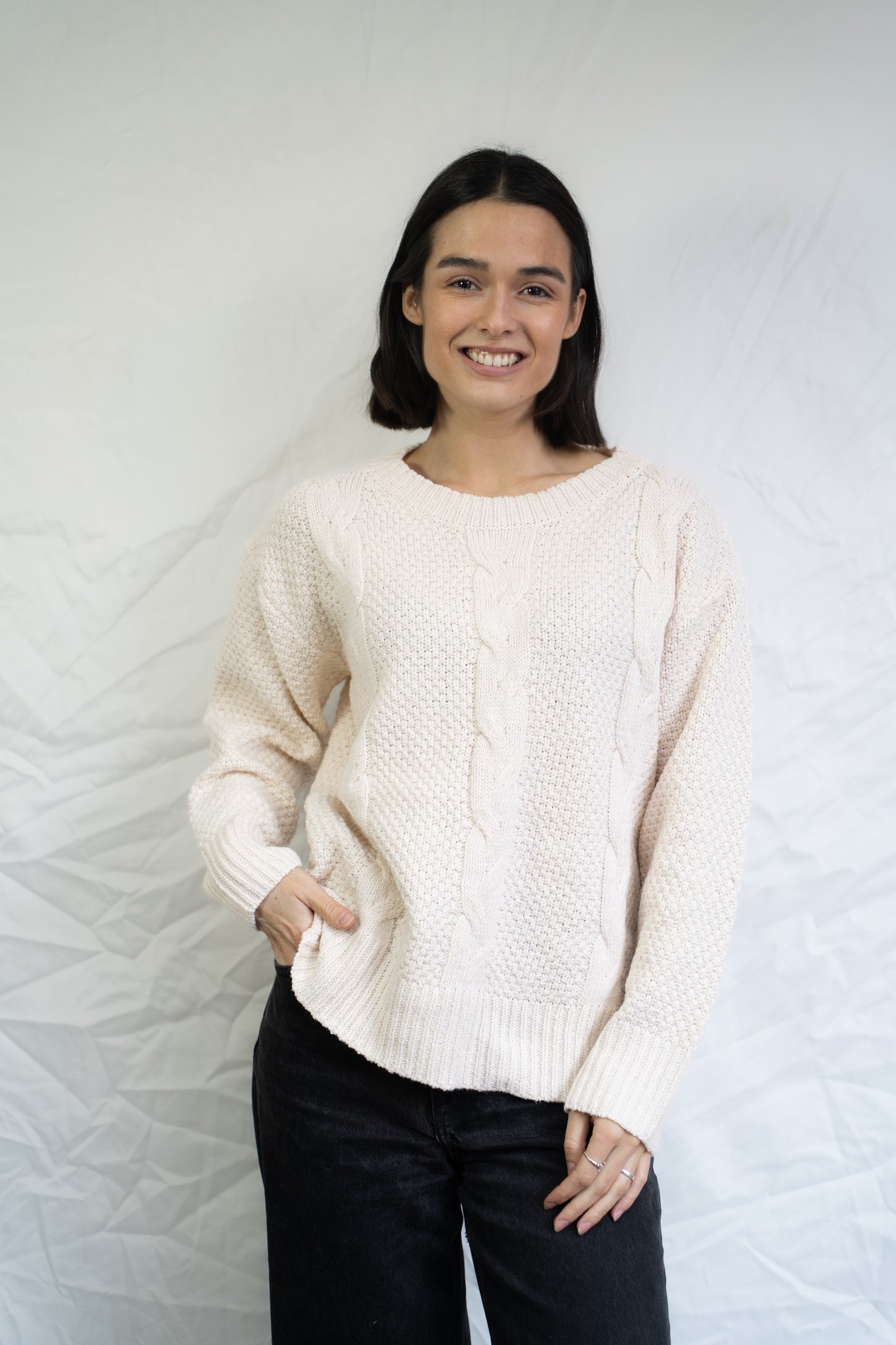 Sweater Mabel Crudo Trenzado