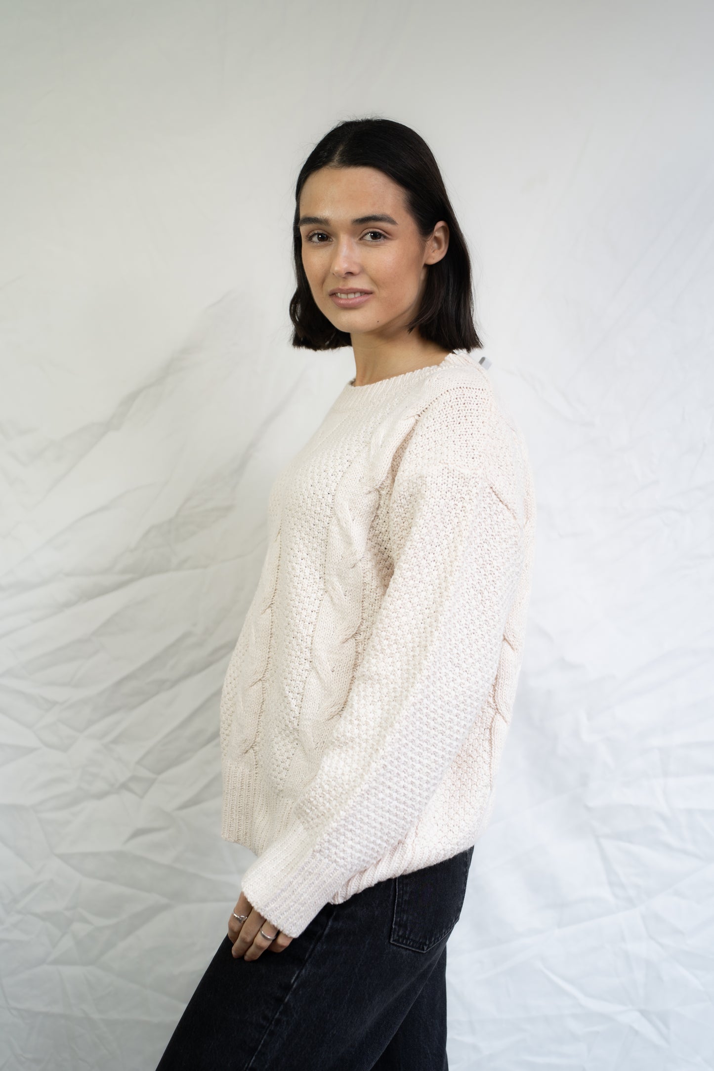 Sweater Mabel Crudo Trenzado