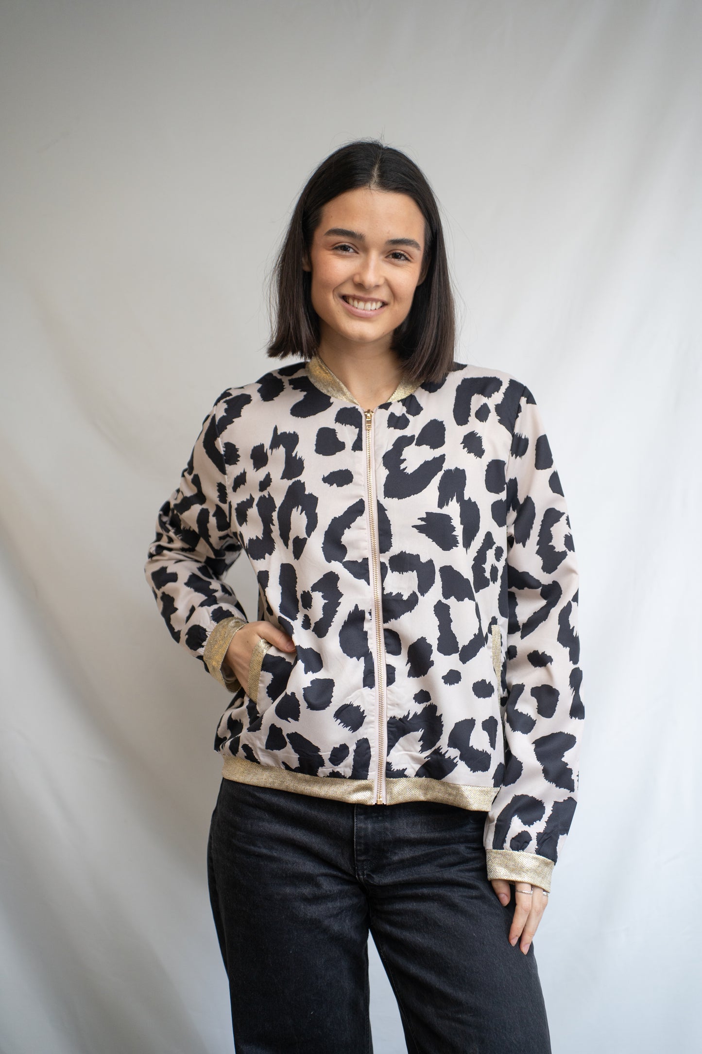 Bomber Muria Beige Print