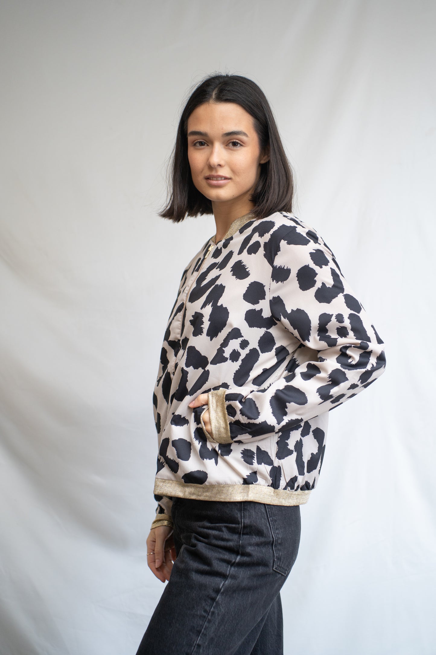 Bomber Muria Beige Print