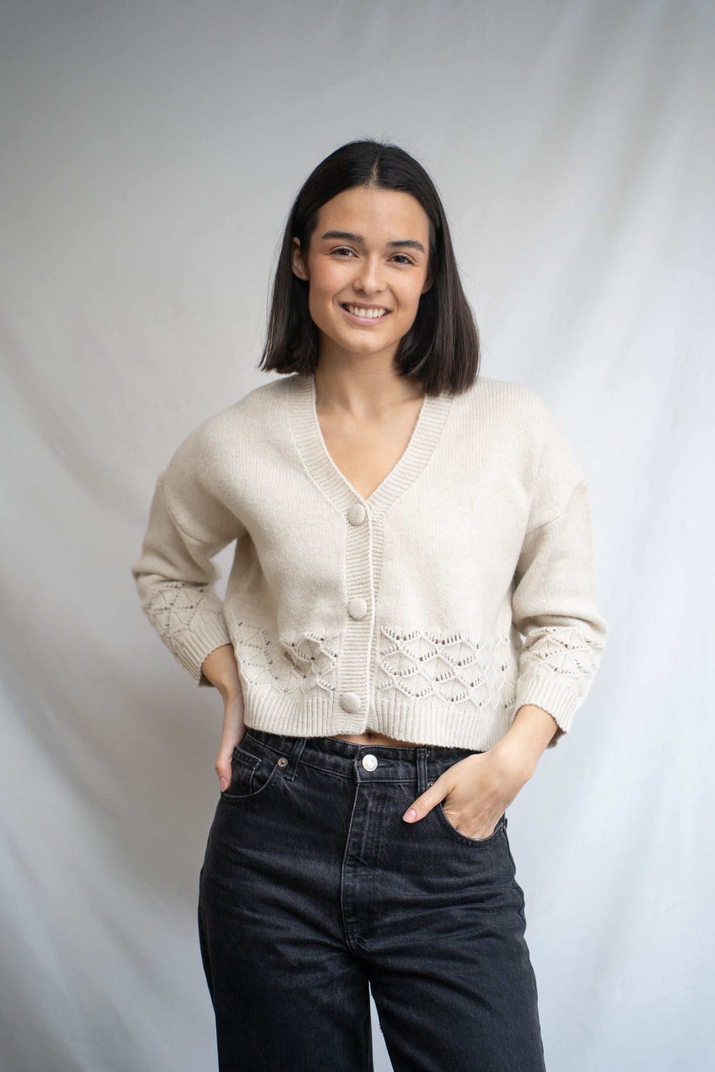 Chaleco Marlen Beige Botones