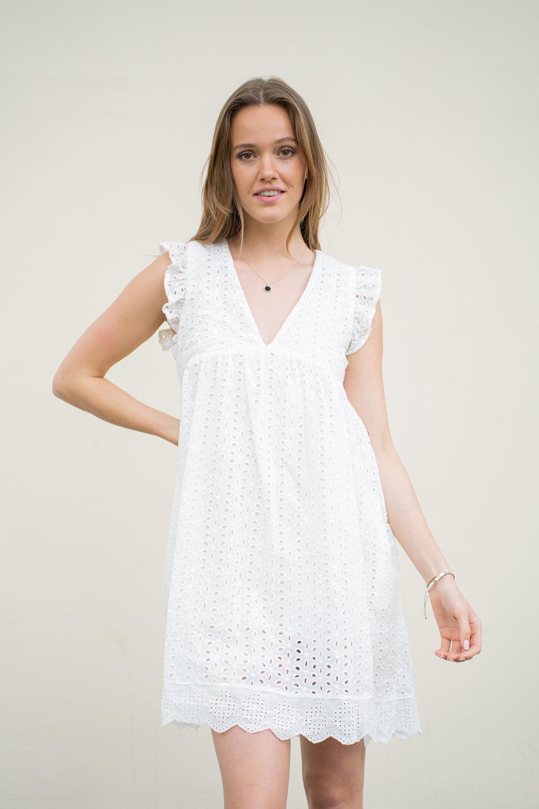 Vestido blanco online broderie