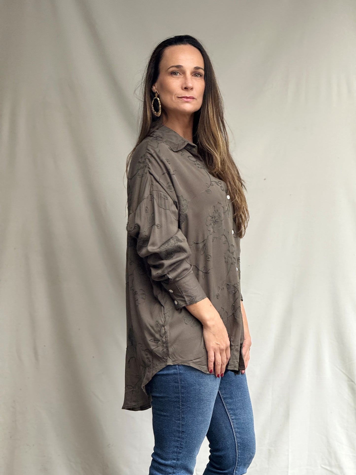 Blusa Rufina Verde Bordada