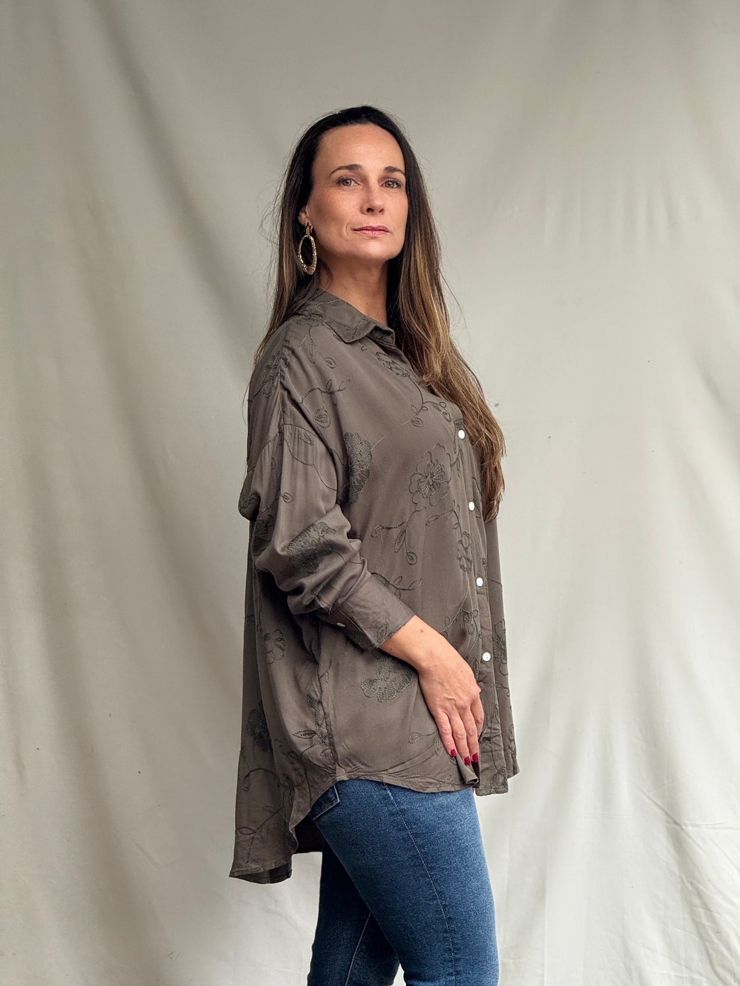 Blusa Rufina Verde Bordada